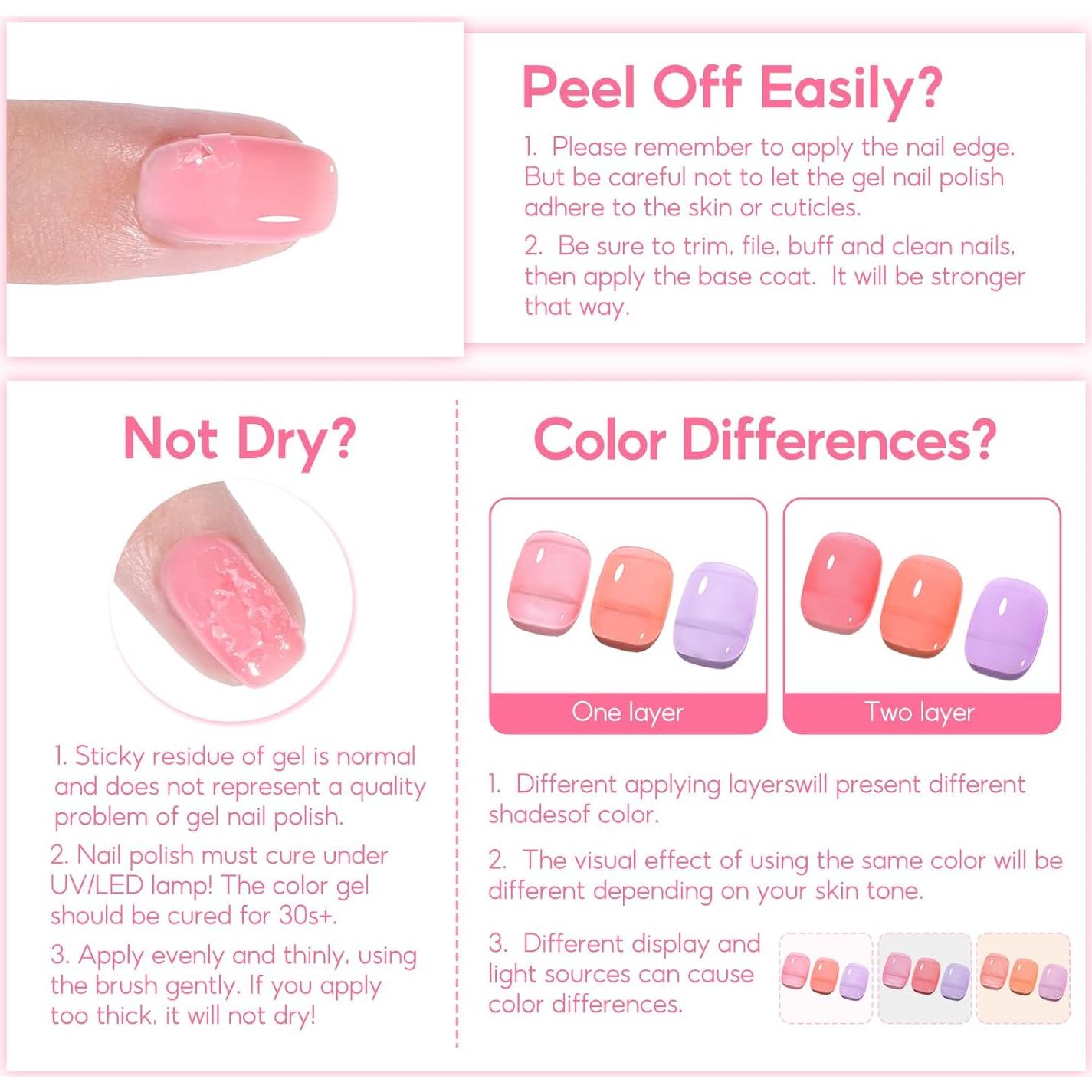 COSCELIA Kit de Esmalte de Gel Jelly 25 Colores para Manicura