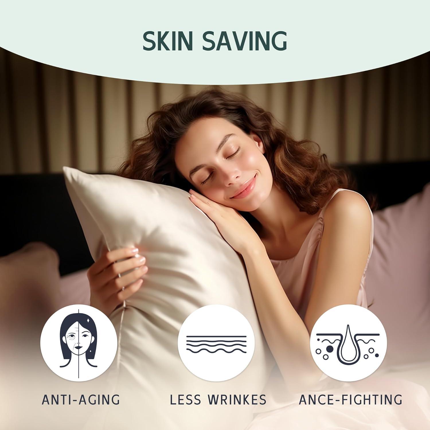 Funda de Almohada de Seda EVERSILK 100% Pura 22 Momme Negra