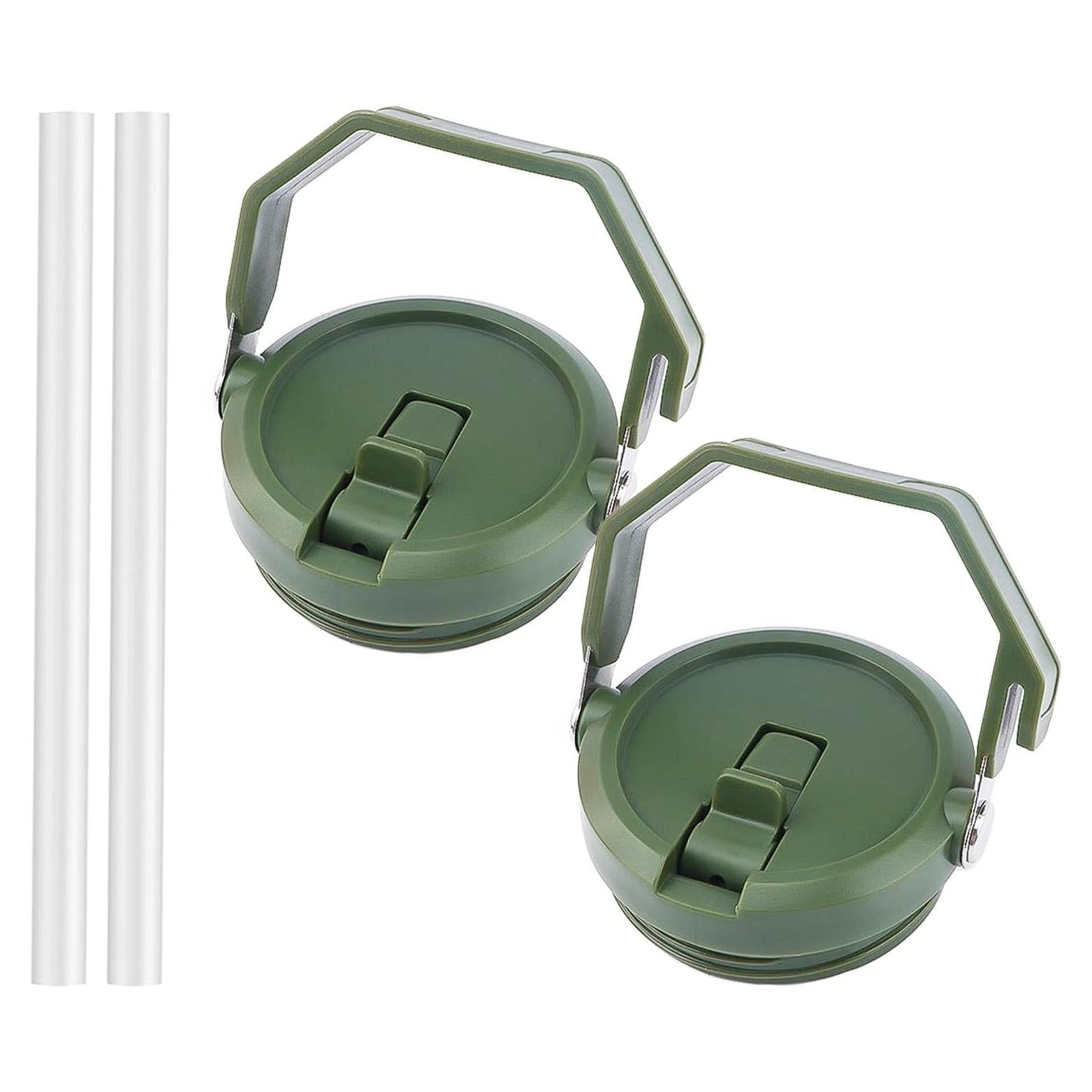 Paquete de 2 Tapas Reemplazo Tazanma 40 oz a Prueba de Fugas Verde Militar