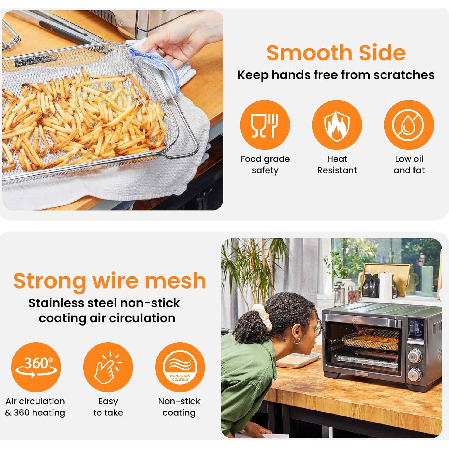 Cestas de Malla Reemplazo Breville Smart Oven Air - 3 Piezas Acero Inoxidable