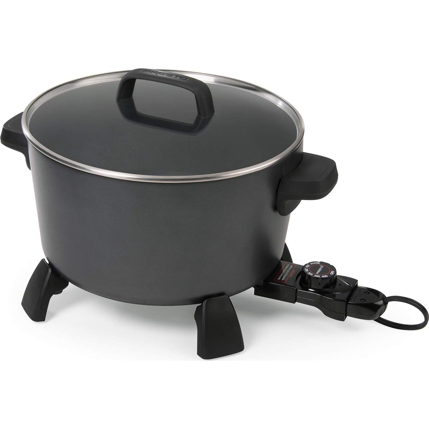 Olla de Cocina Presto XL 10 Qt, Vaporera y Freidora Negra