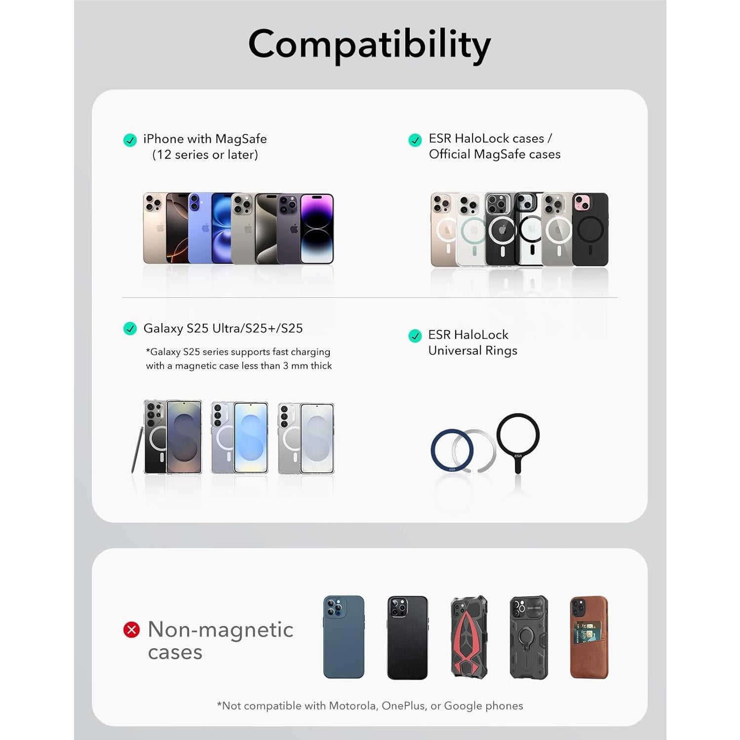 Cargador de coche ESR MagSafe 15W para iPhone y Galaxy