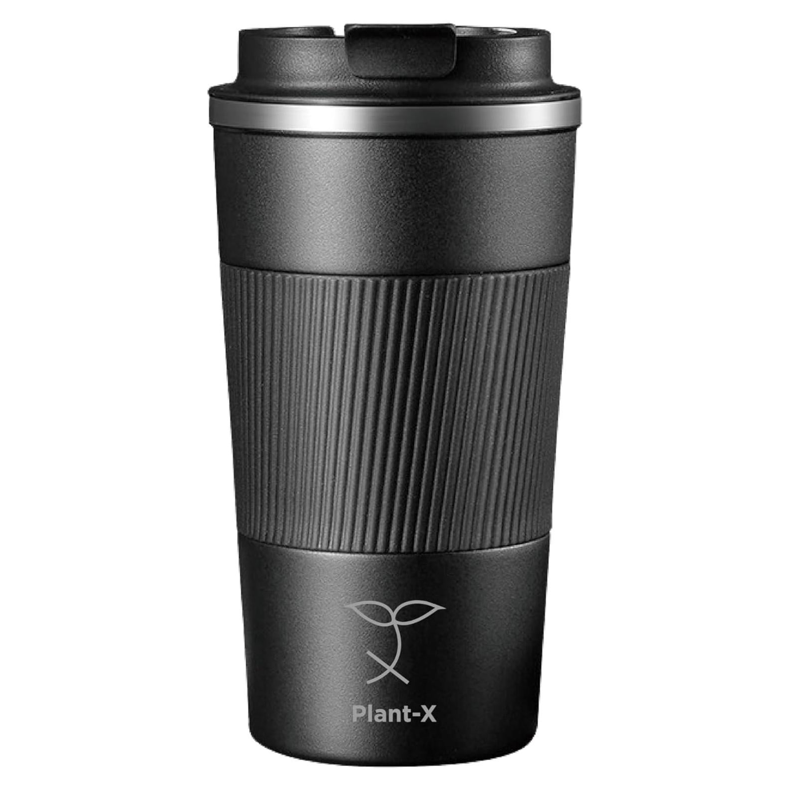 Taza de Viaje Aislada Plant-X 510 mL Doble Pared Negra