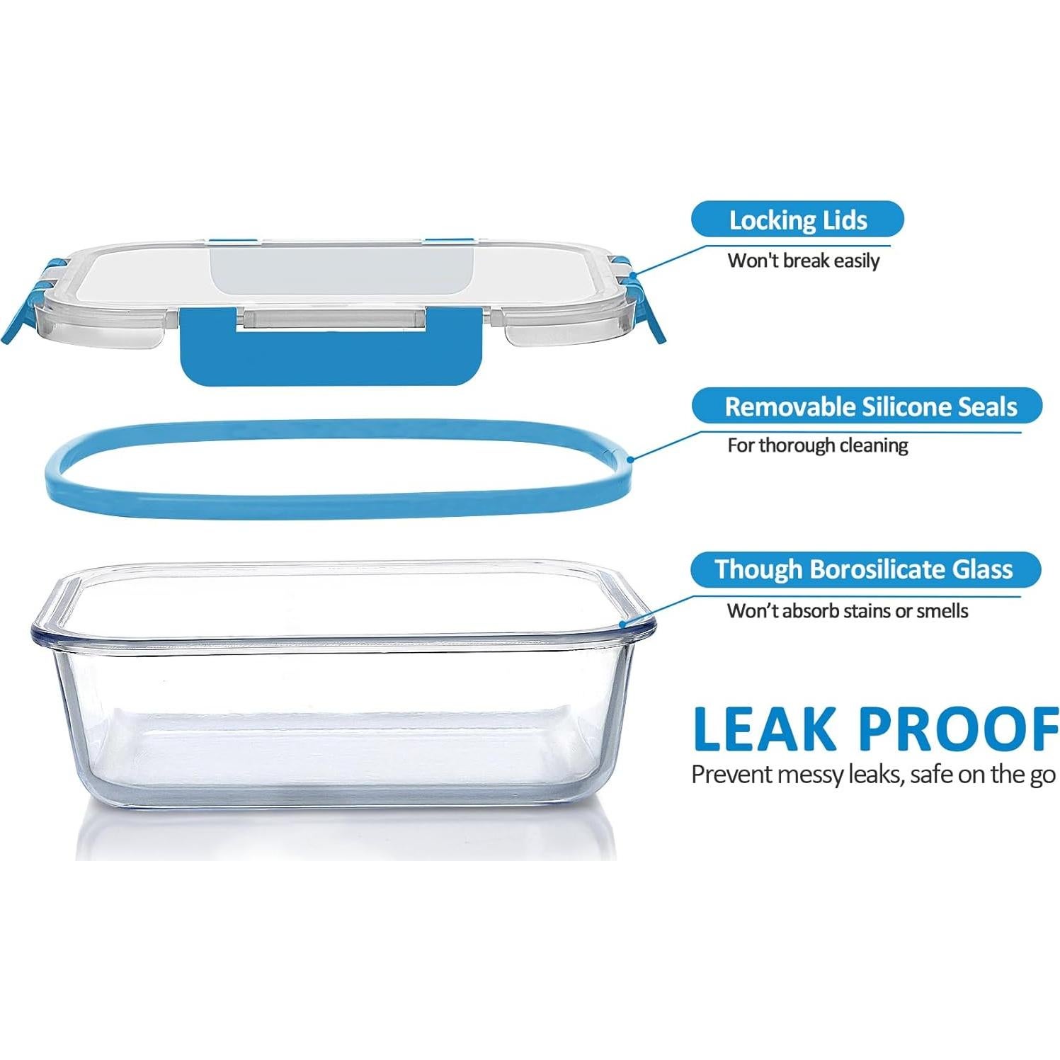 Juego de 30 Contenedores de Almacenamiento de Vidrio M MCIRCO