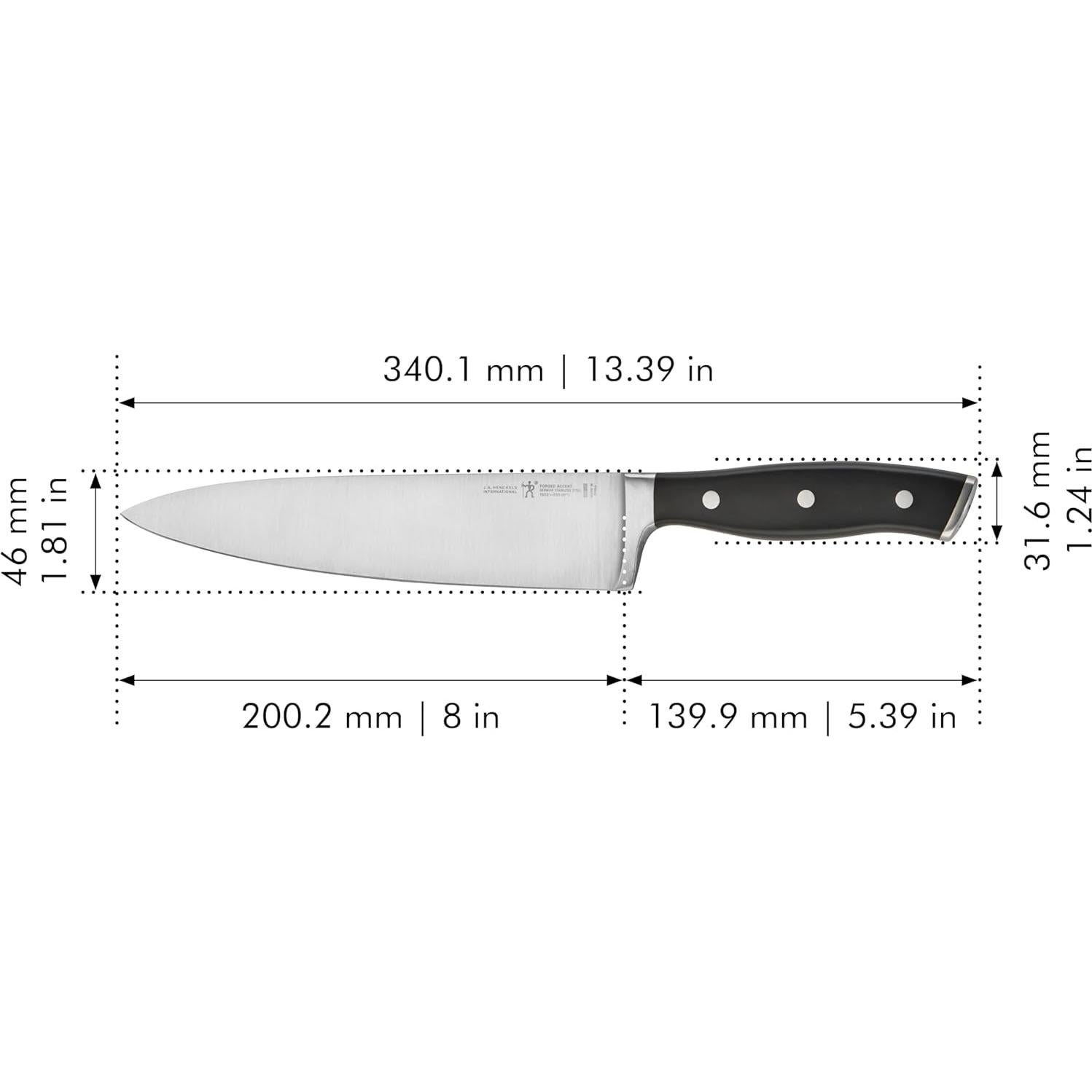 Cuchillo de Chef 20.32 cm HENCKELS Forged Accent Negro