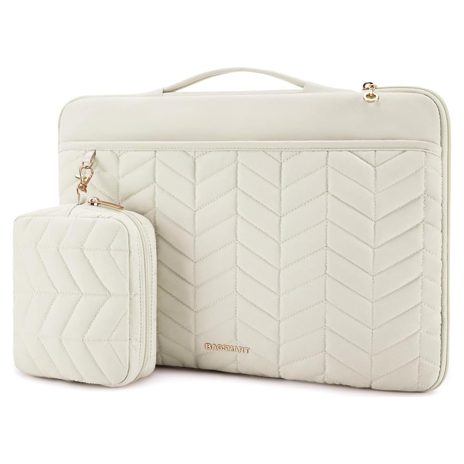 BAGSMART Funda para Laptop 36cm Beige Acolchada 13-14"