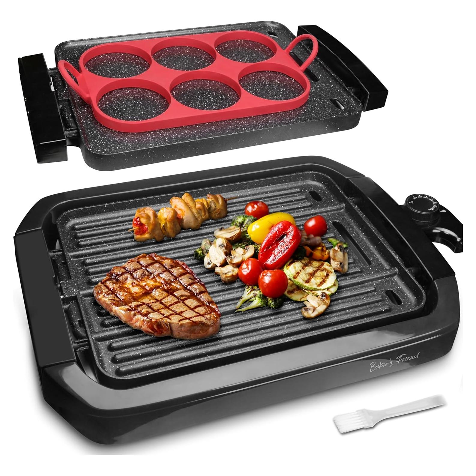 Plancha y Parrilla Eléctrica Amigo del Pan 2 en 1 Grafito