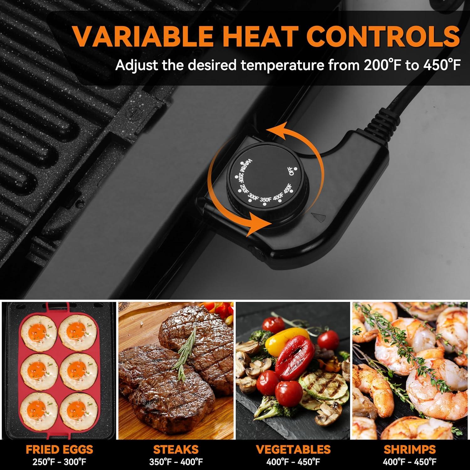 Plancha y Parrilla Eléctrica Amigo del Pan 2 en 1 Grafito