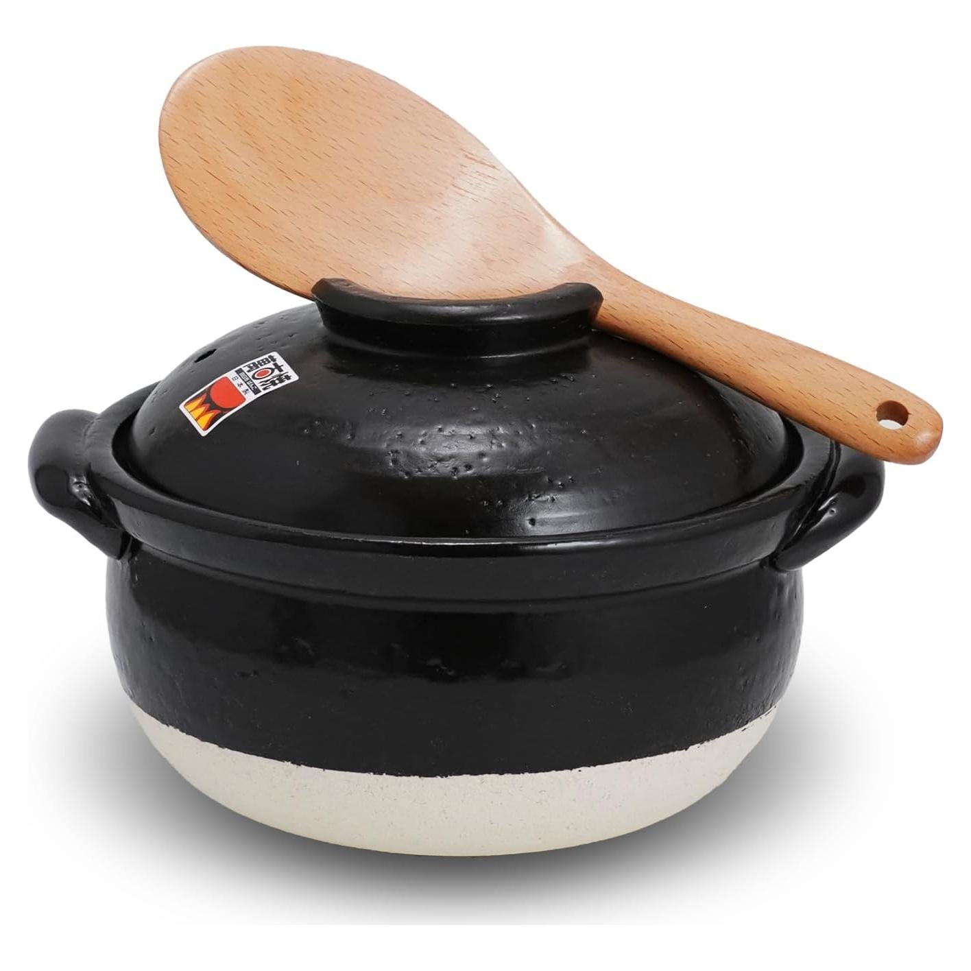 Olla de Arroz COTONOHA Banko-Yaki 2-Gou Cerámica Negra