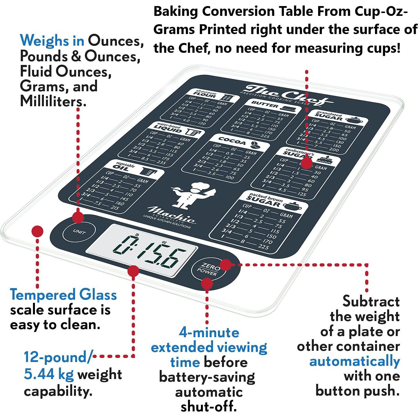 Báscula de Cocina Digital NutraTrack Chef 14.97 kg Vidrio