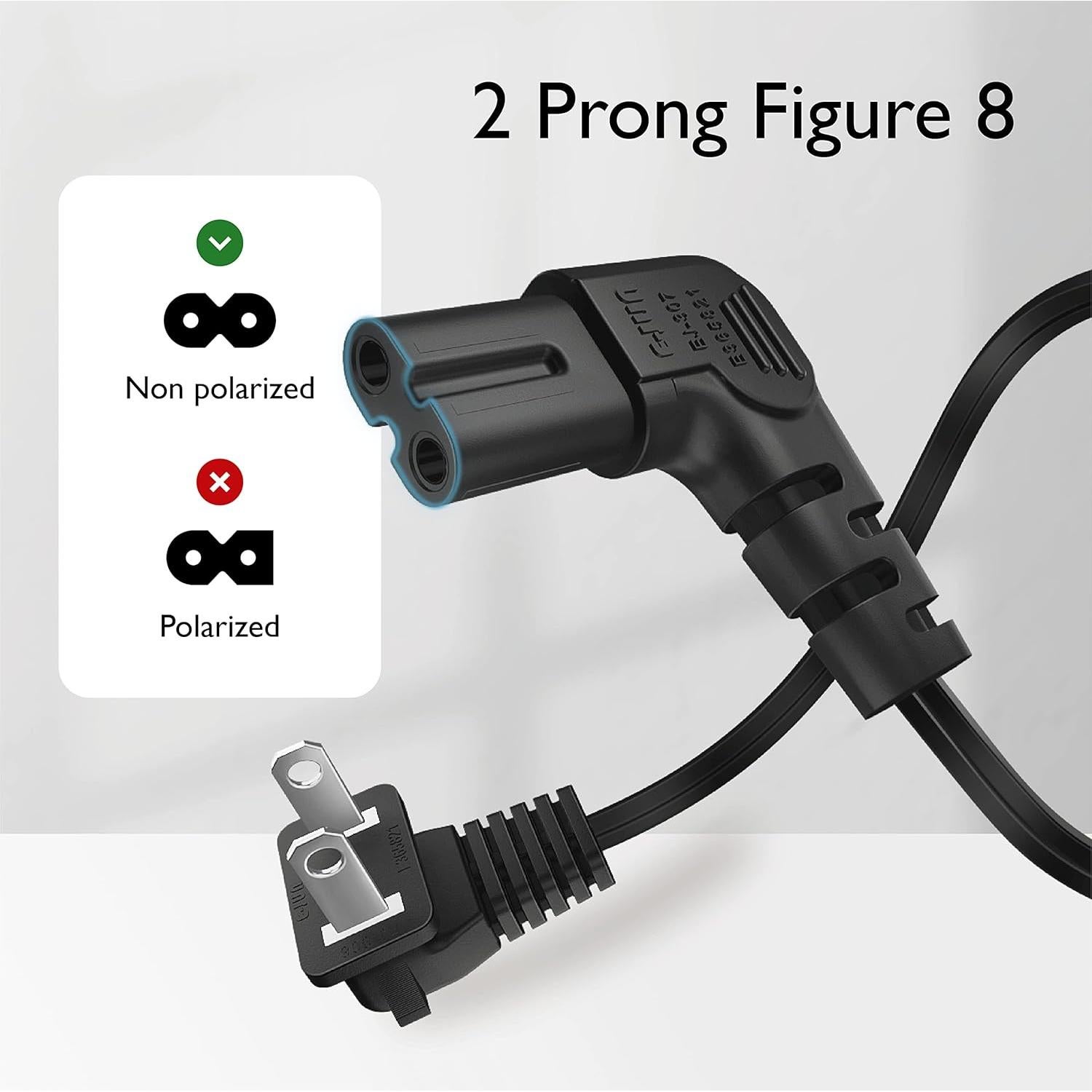 Cable de Alimentación NEMA 1-15P a IEC320 C7 1.83m TNP Negro