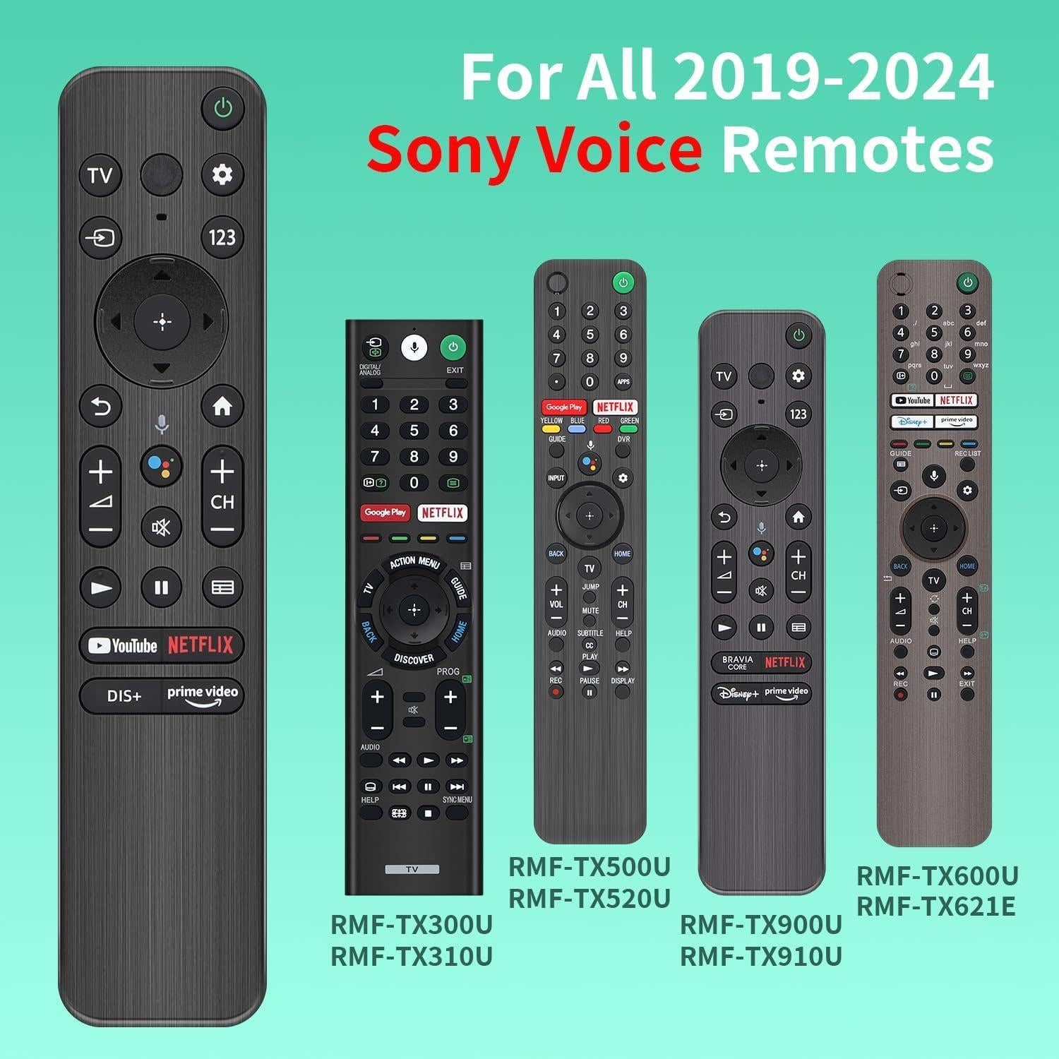 Control Remoto Reemplazo Sony RMF-TX800U para TV 4K UHD
