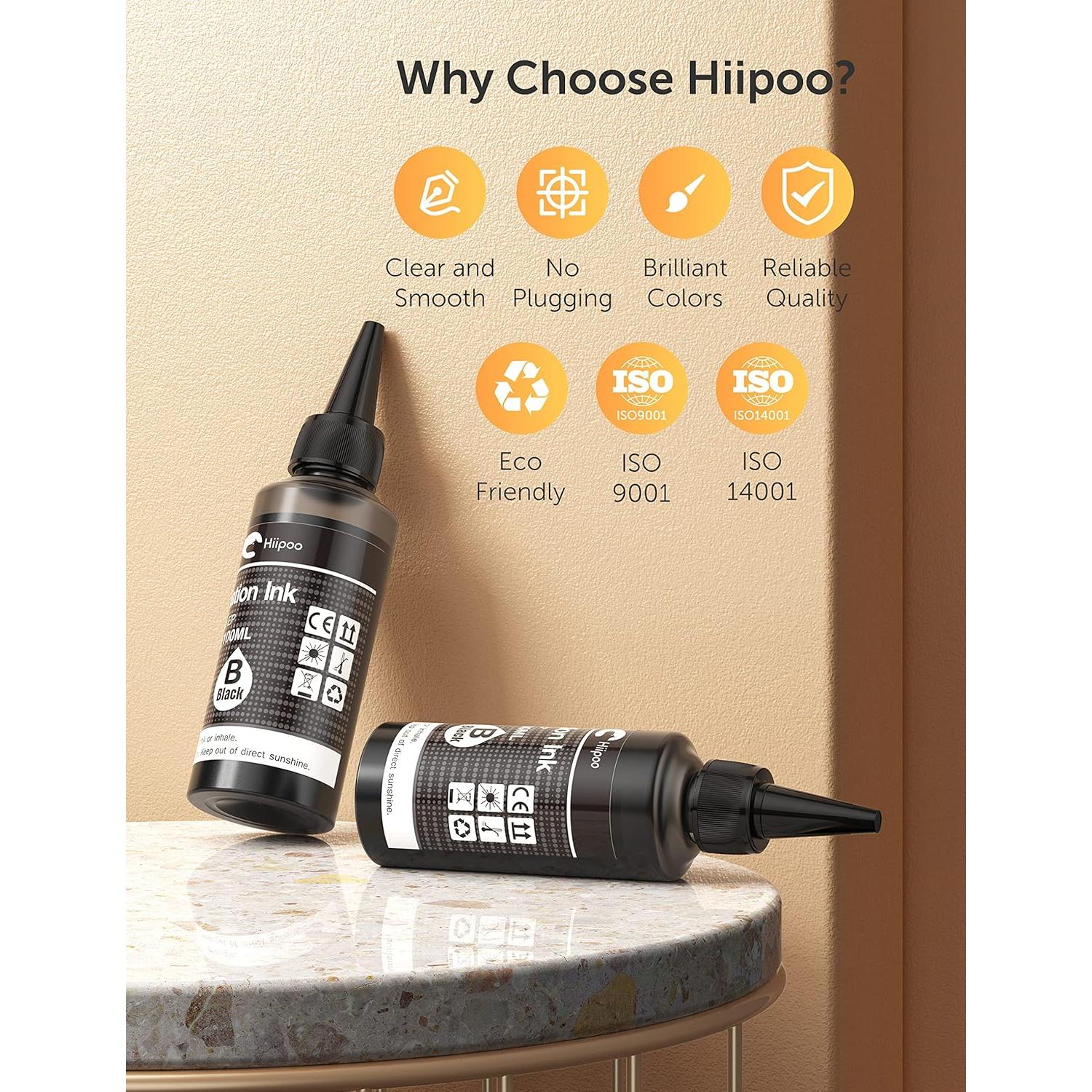 Botellas de Tinta de Sublimación Hiipoo 4x100ml Negra