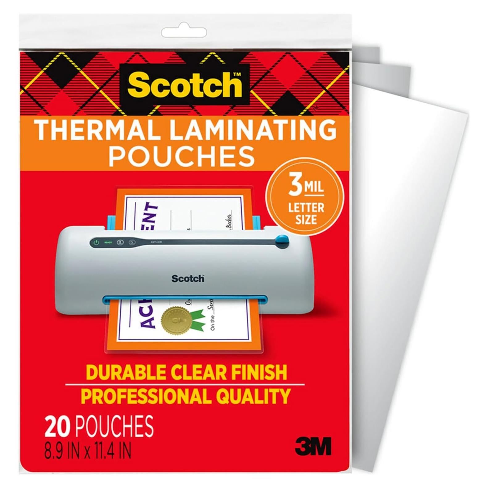Bolsas de Laminado Térmico Mate Scotch, Tamaño Carta, 20 Unidades
