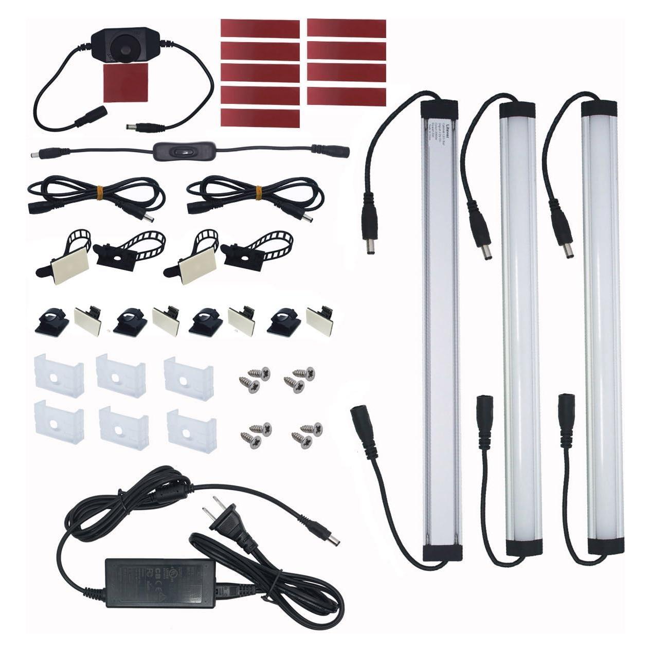 Kit de 3 Barras de Luz LED Litever 30.48 cm 3000K 20W