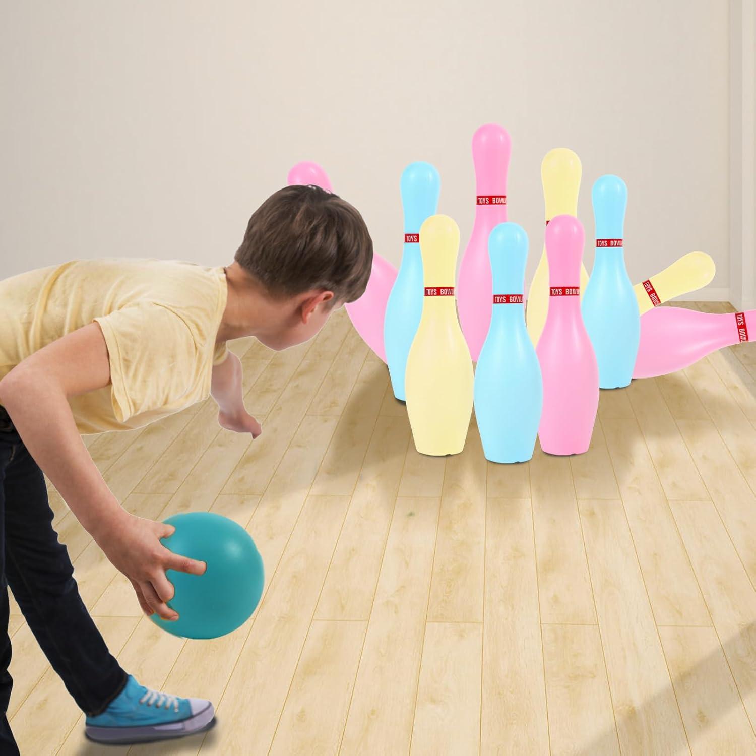 Juego de Bolos Iluminados para Niños - 10 Bolos y 2 Pelotas