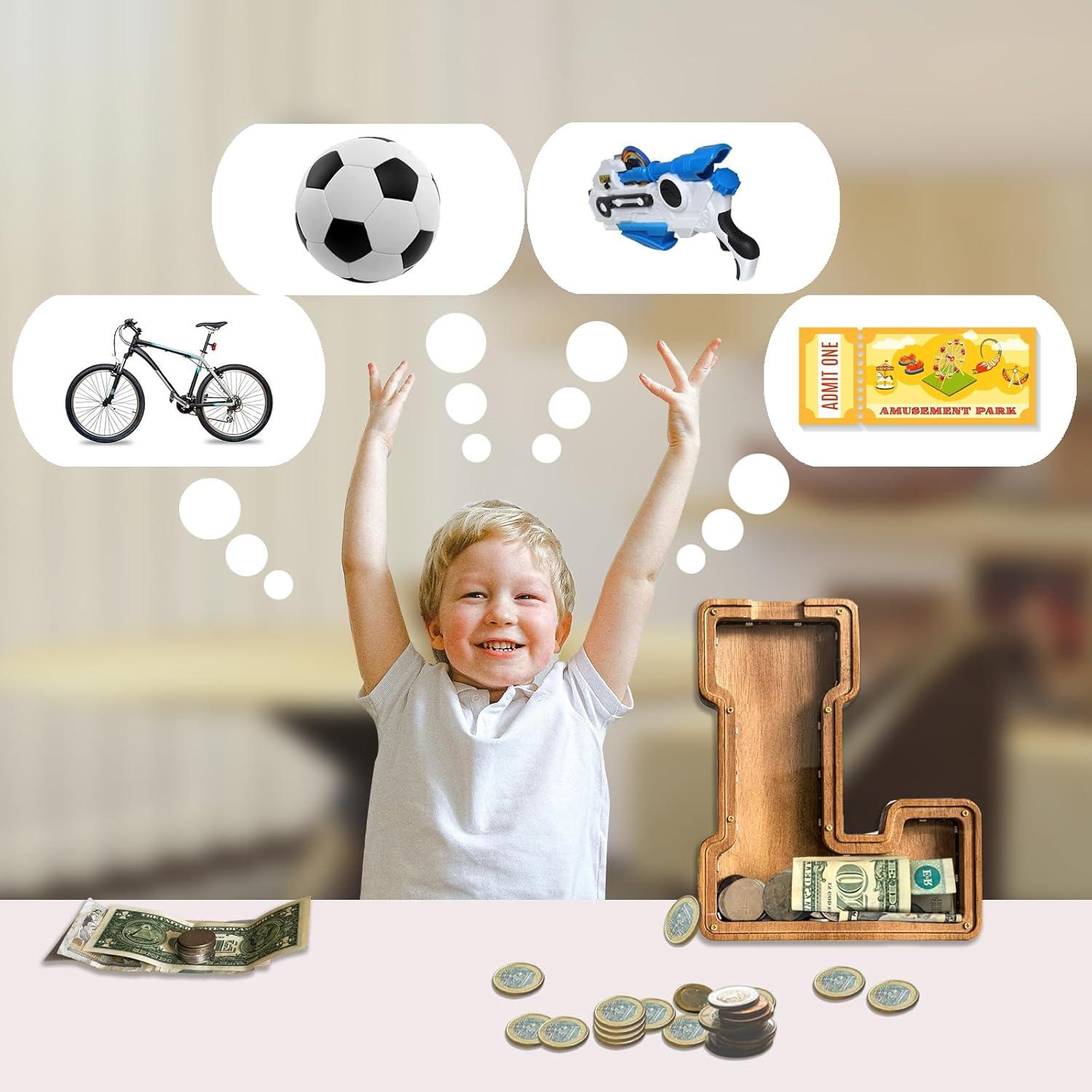 Hucha de Letras Iluminada Tehoi 22.86x21.59cm para Niños