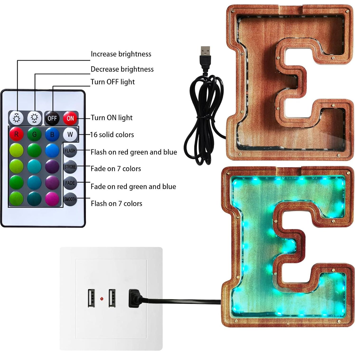 Hucha de Letras Iluminada Tehoi 22.86x21.59cm para Niños