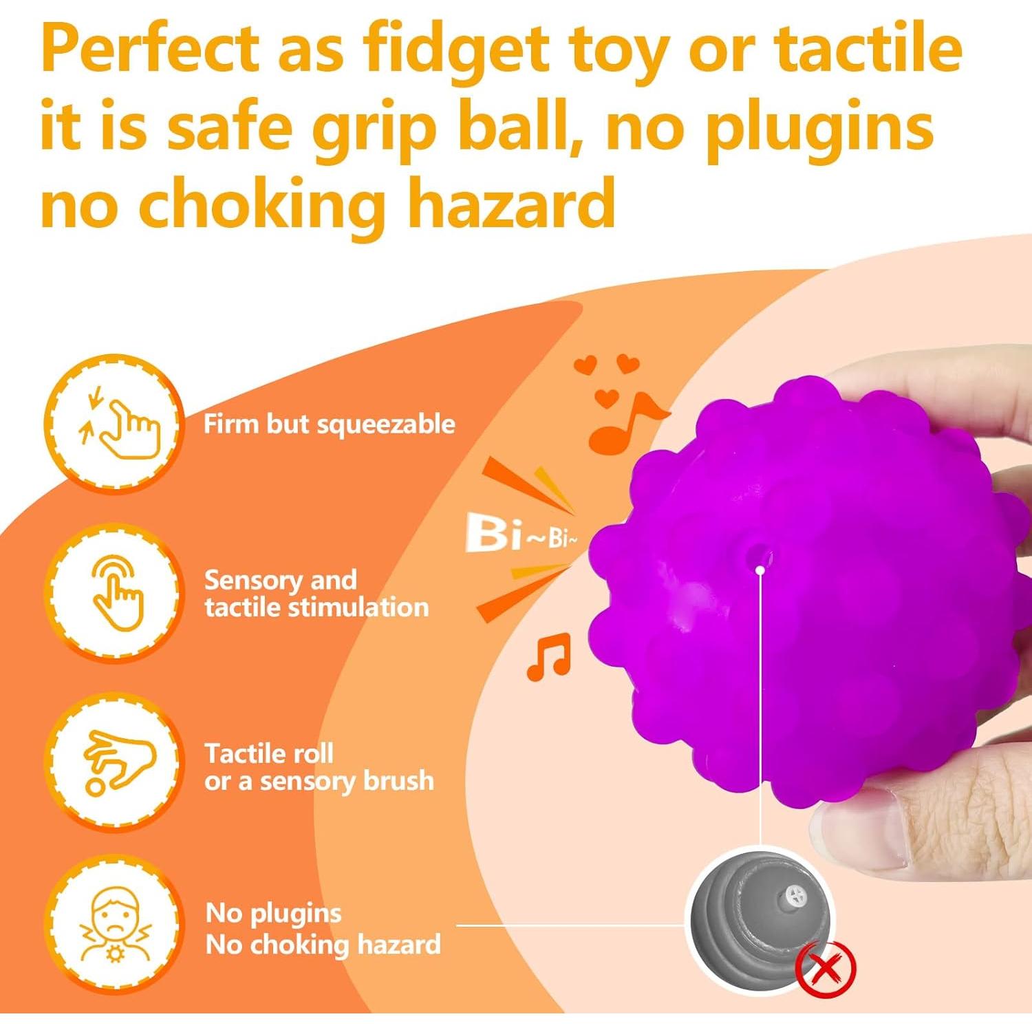 Pelotas Sensoriales ROHSCE 6pcs para Bebés y Niños 3-18 meses