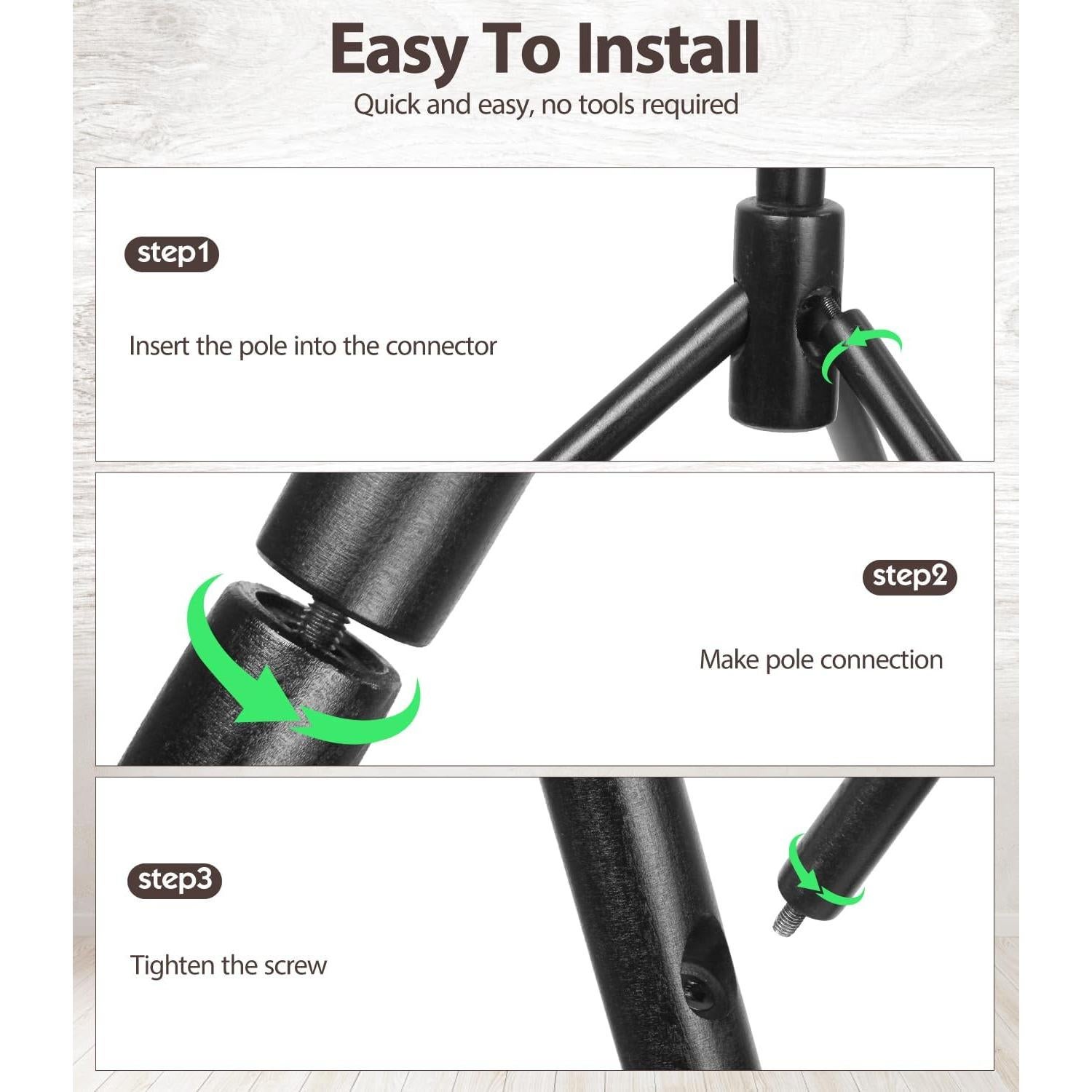 Perchero de Madera de Haya Relquorax 9 Ganchos Ajustable Negro