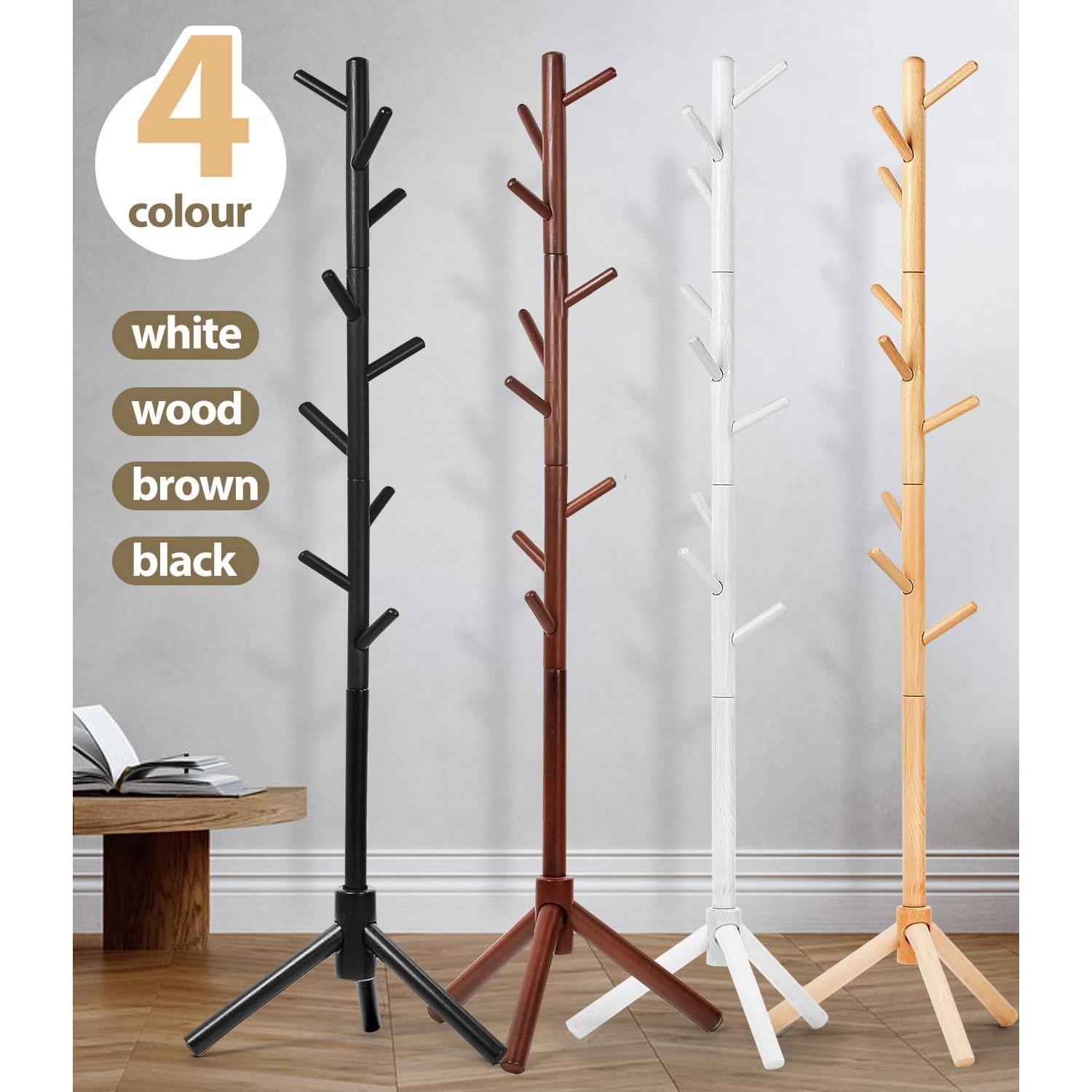 Perchero de Madera de Haya Relquorax 9 Ganchos Ajustable Negro