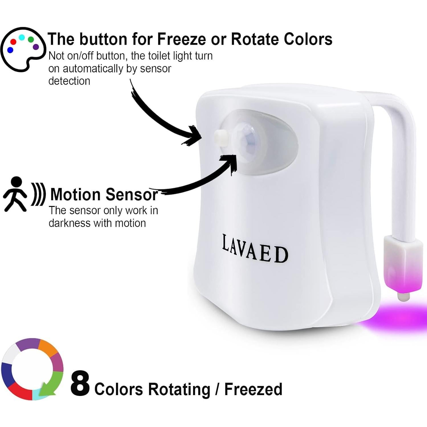 Luz Nocturna LAVAED con Sensor de Movimiento 3 Paquete