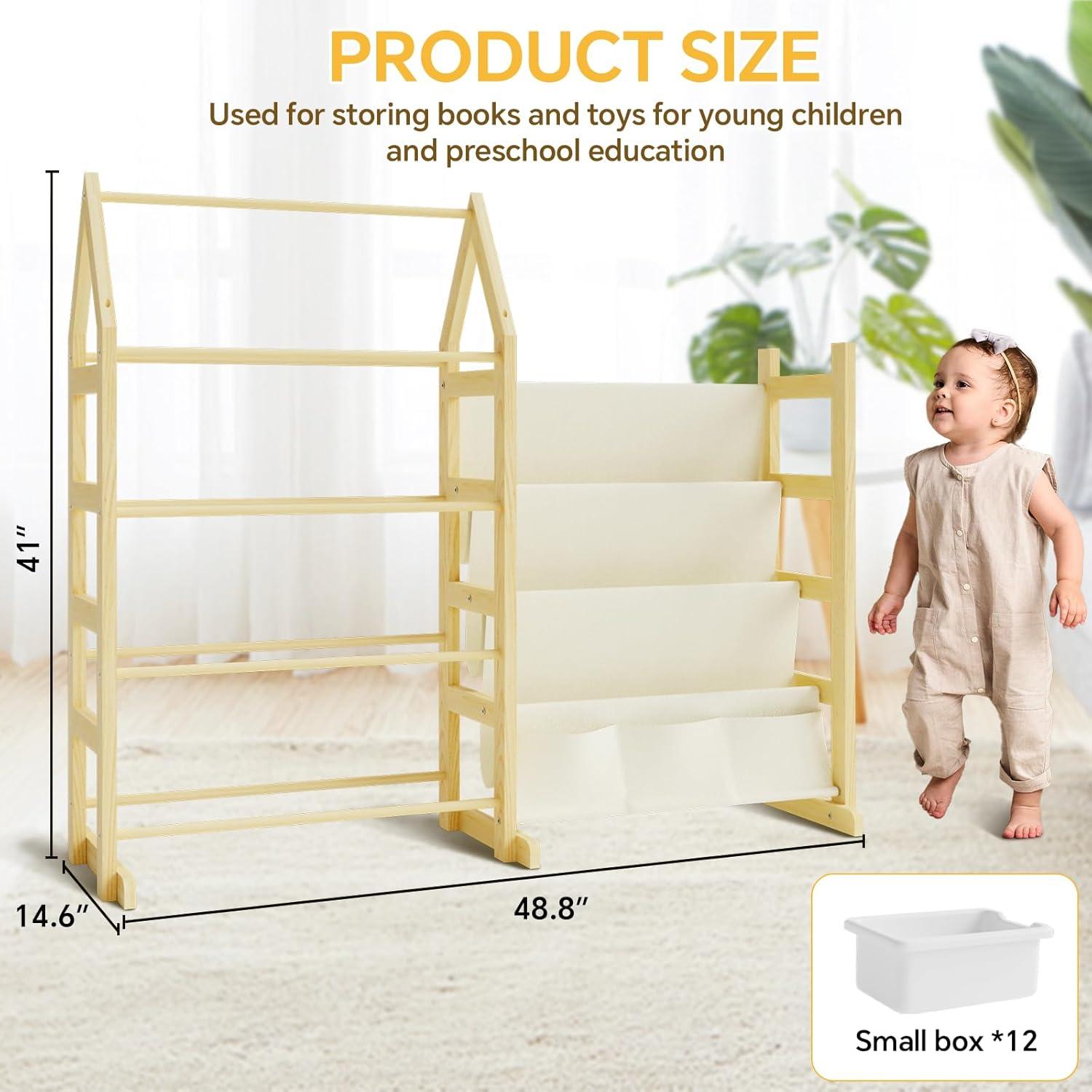 Organizador de Juguetes de Madera Oenalw con 12 Contenedores