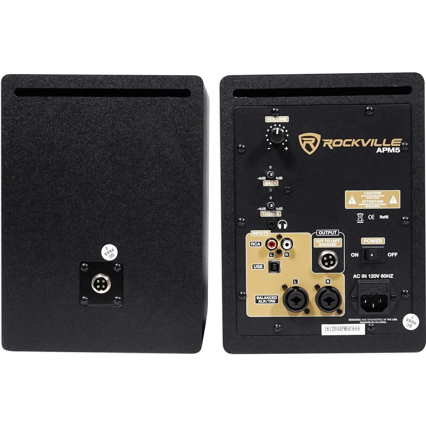 Paquete de Estudio Rockville y Mackie: Mezclador 32 Canales + Monitores USB + Auriculares