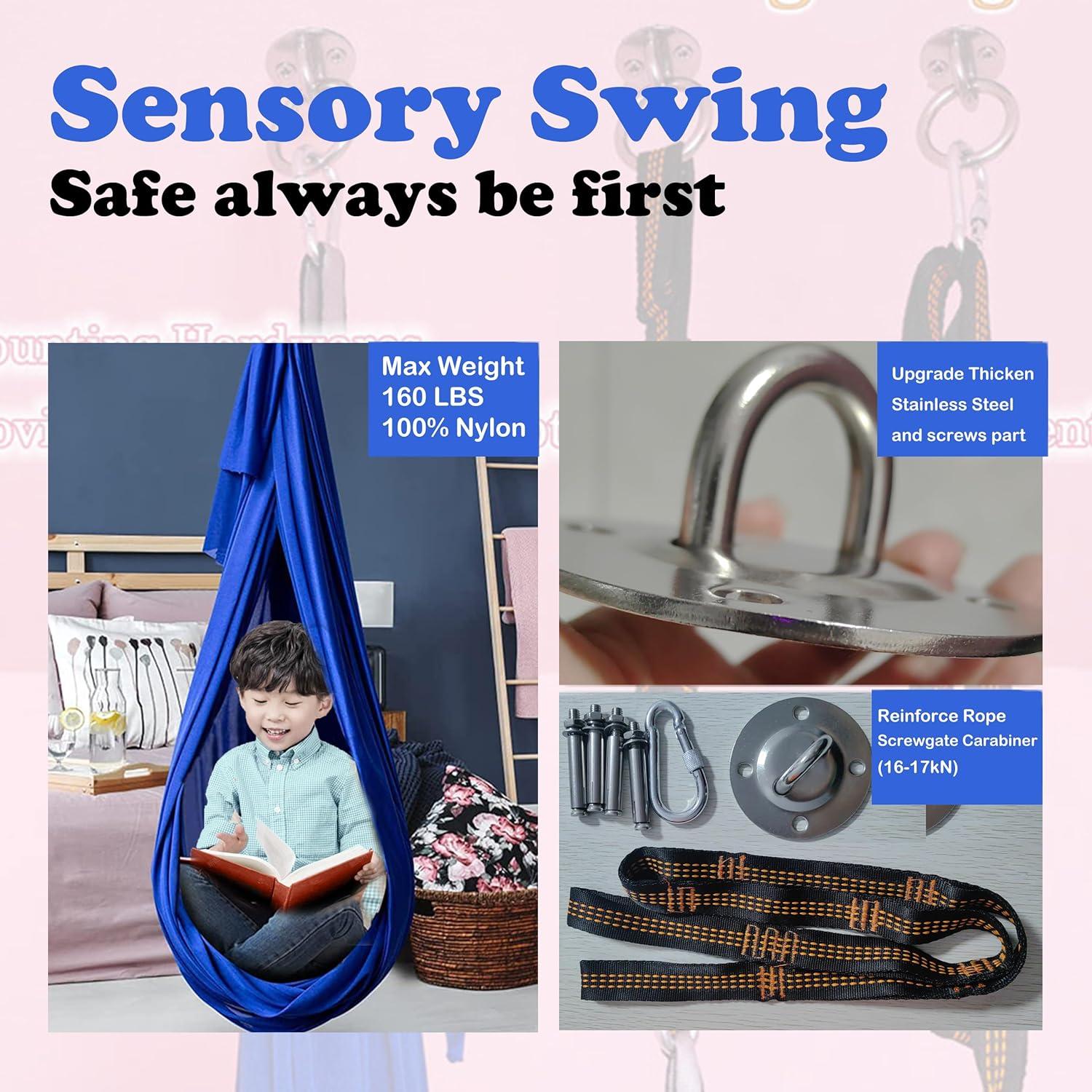 Hamaca Sensory Ajustable Super Prime Azul 279.4x139.7 cm