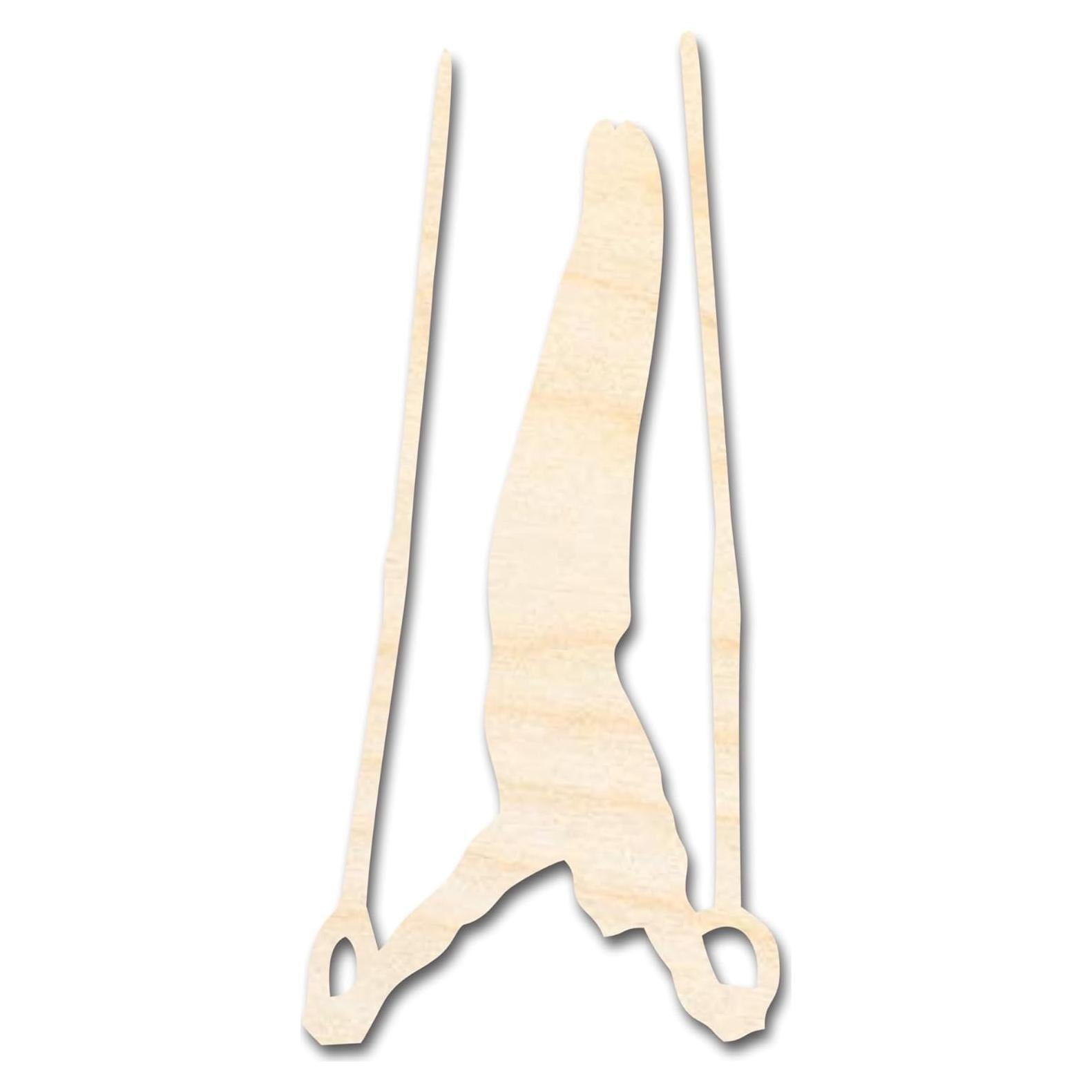 Unfinished Wood Gymnastics Rings Shape | DIY Craft Cutout | up to 46" DIY 3" / 1/2"
