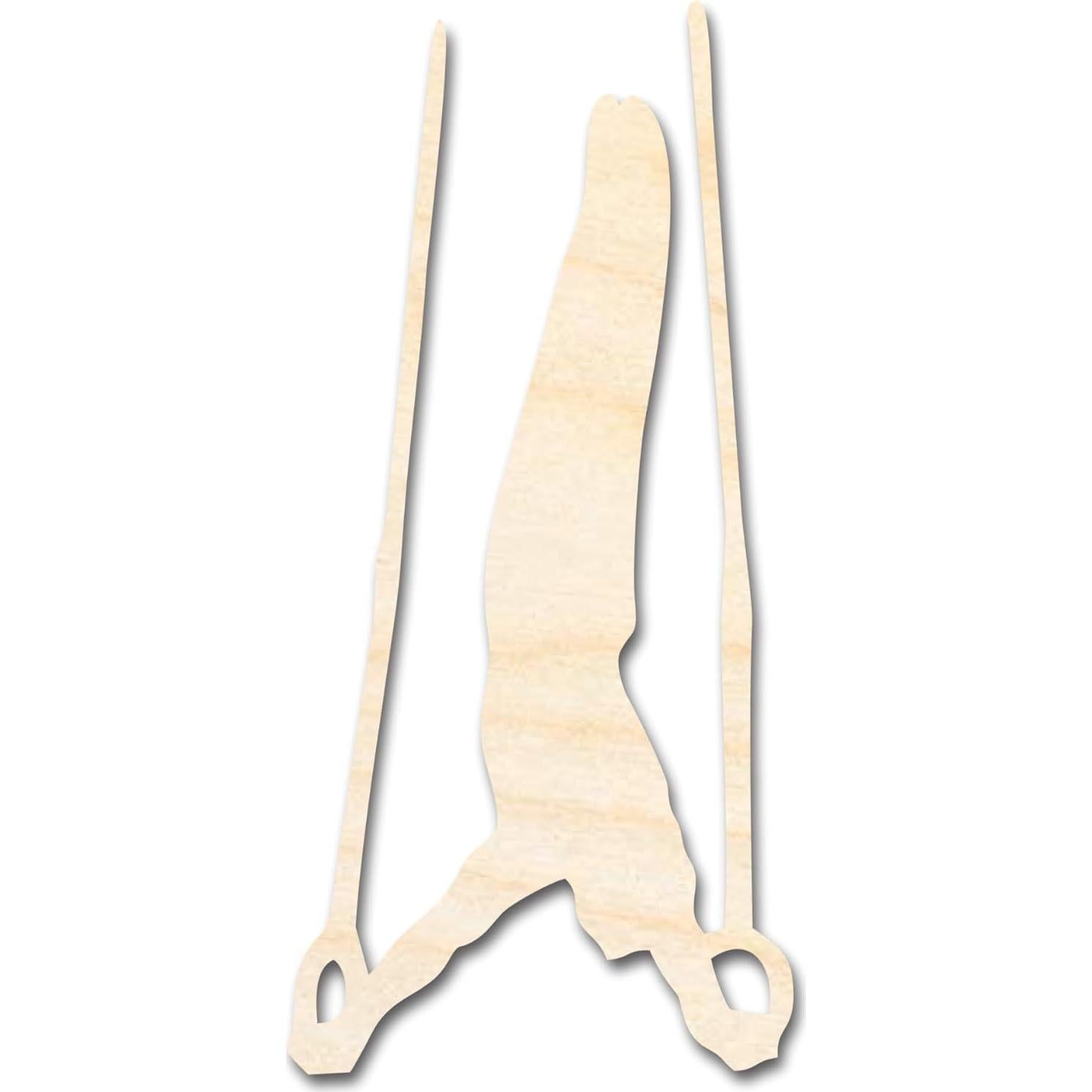 Unfinished Wood Gymnastics Rings Shape | DIY Craft Cutout | up to 46" DIY 3" / 1/2"