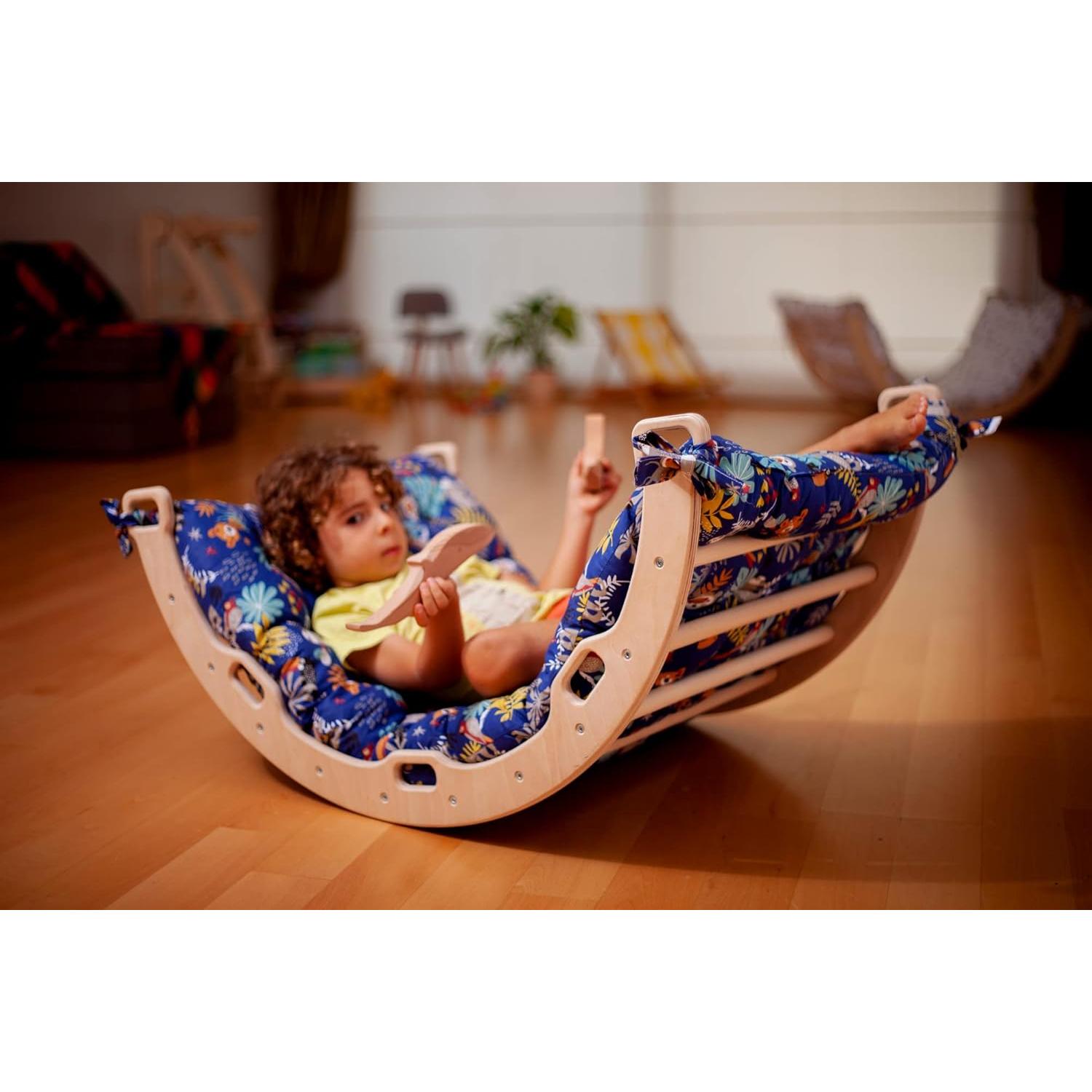 Arco de Escalada de Madera Kidodido con Rampa y Almohada