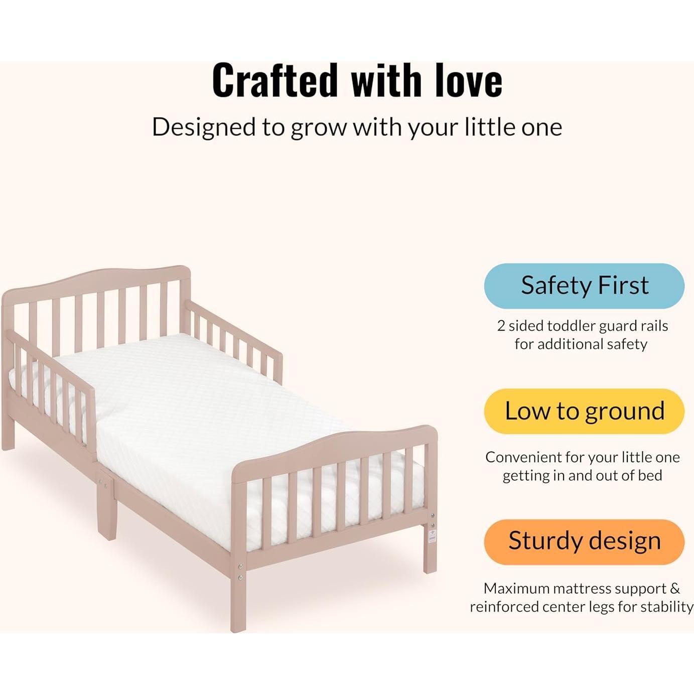 Cama para Niños Pequeños Dream On Me 135x71 cm Mantequilla