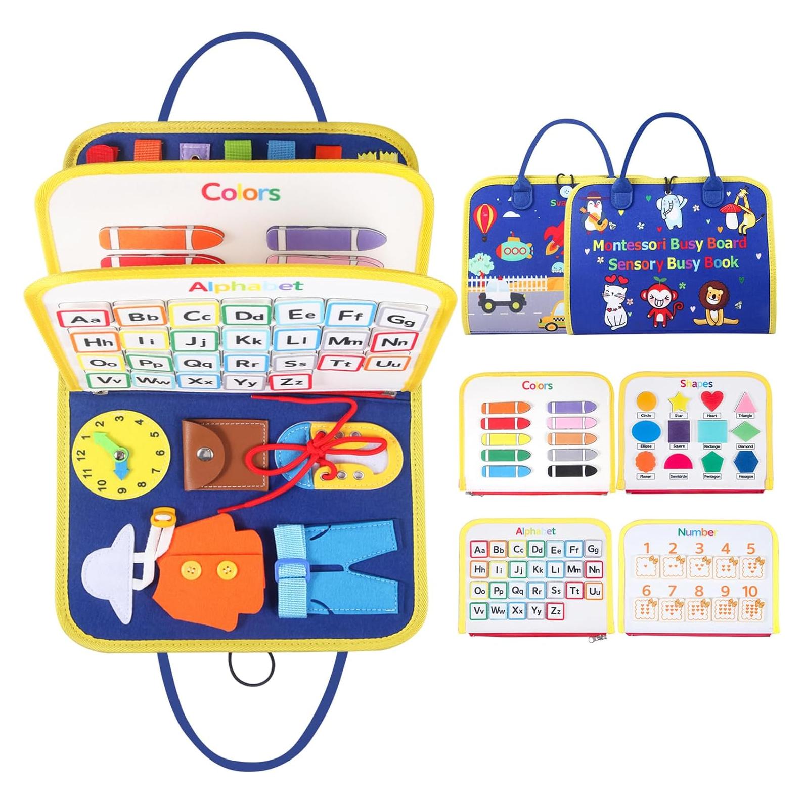 Tablero Ocupado Montessori Svance para Niños 1-6 Años Azul