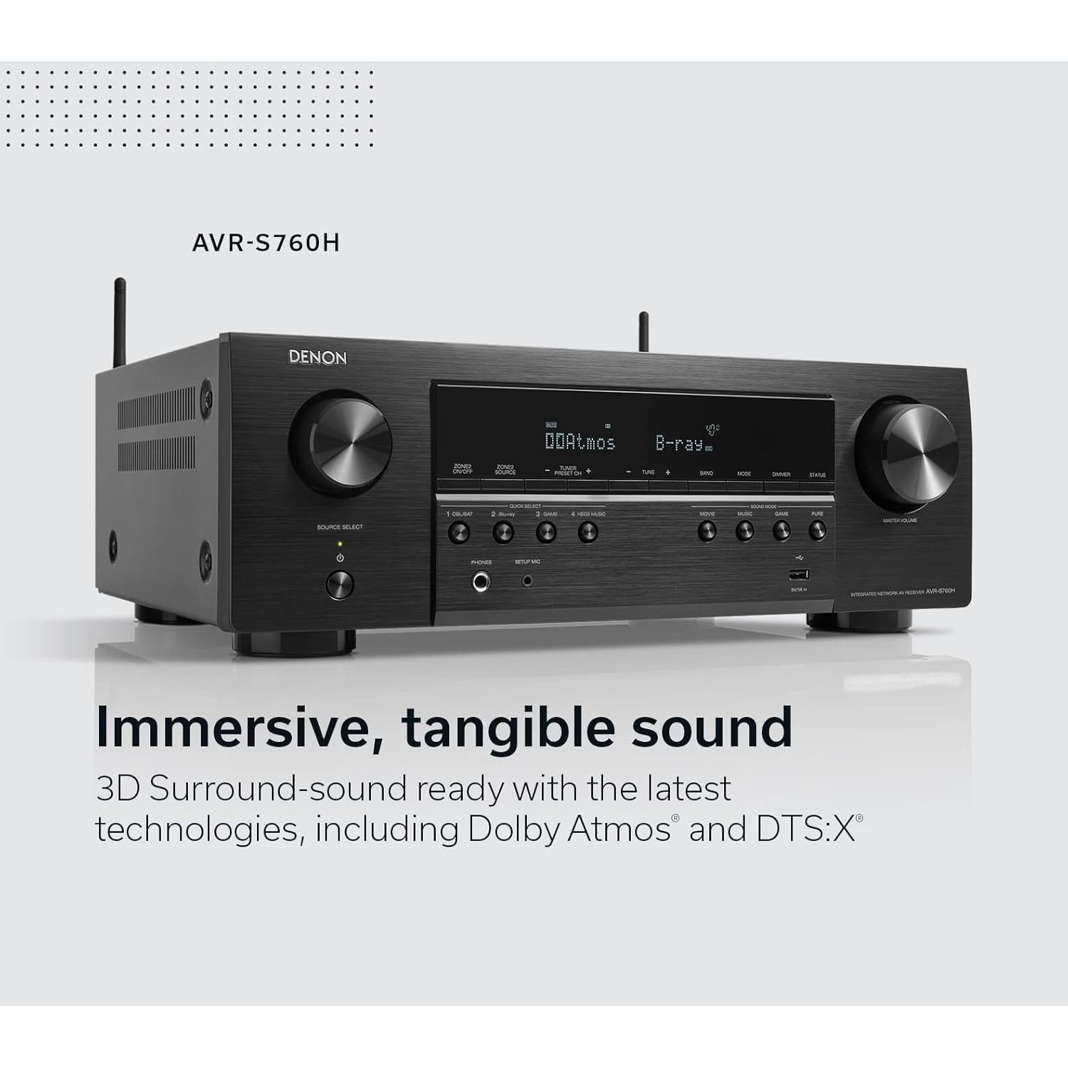 Receptor AV Denon AVR-S760H 7.2 Canales 8K Dolby Atmos