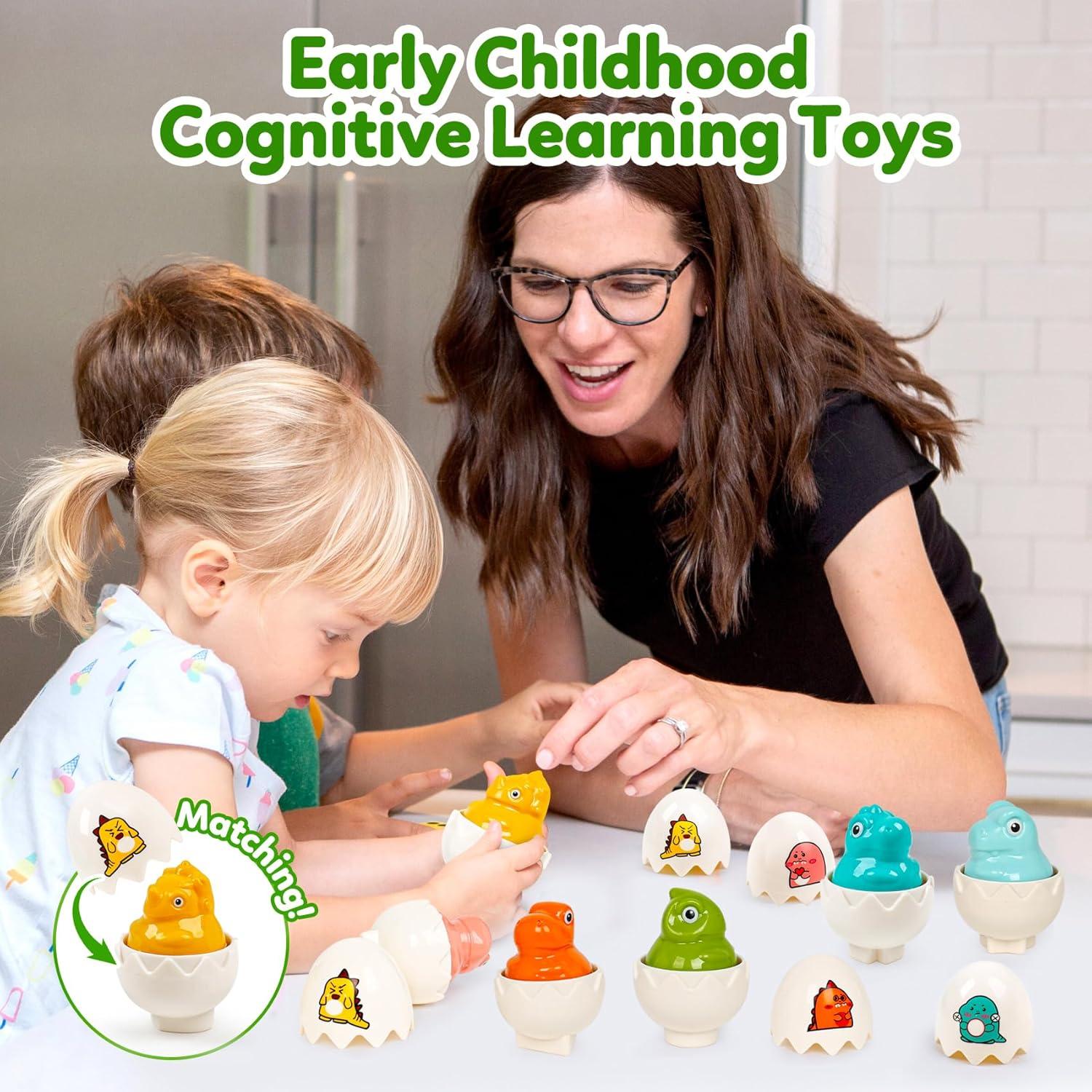 Juguetes de Huevo Dinosaurio FQKIOMY 6 Piezas 1-3 Años