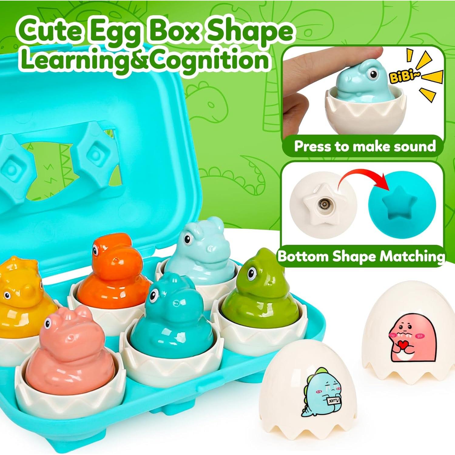 Juguetes de Huevo Dinosaurio FQKIOMY 6 Piezas 1-3 Años