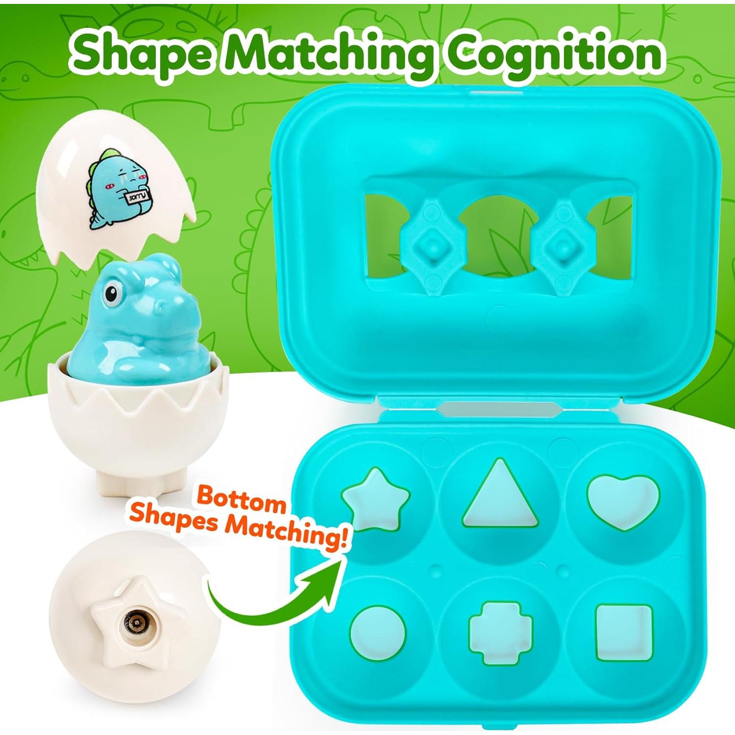 Juguetes de Huevo Dinosaurio FQKIOMY 6 Piezas 1-3 Años