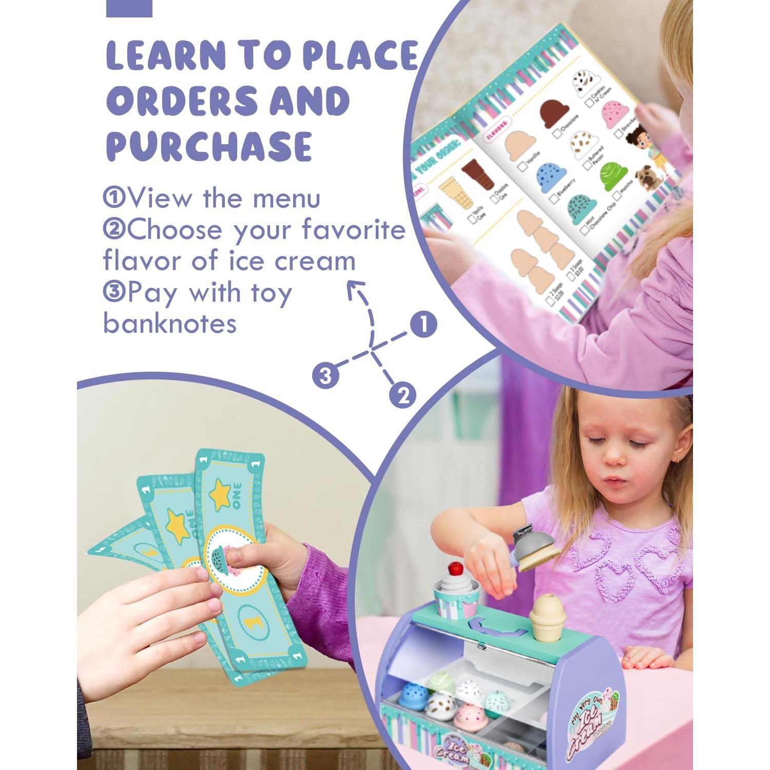 Juego de Tienda de Helados Lehoo para Niños 3-6 Años