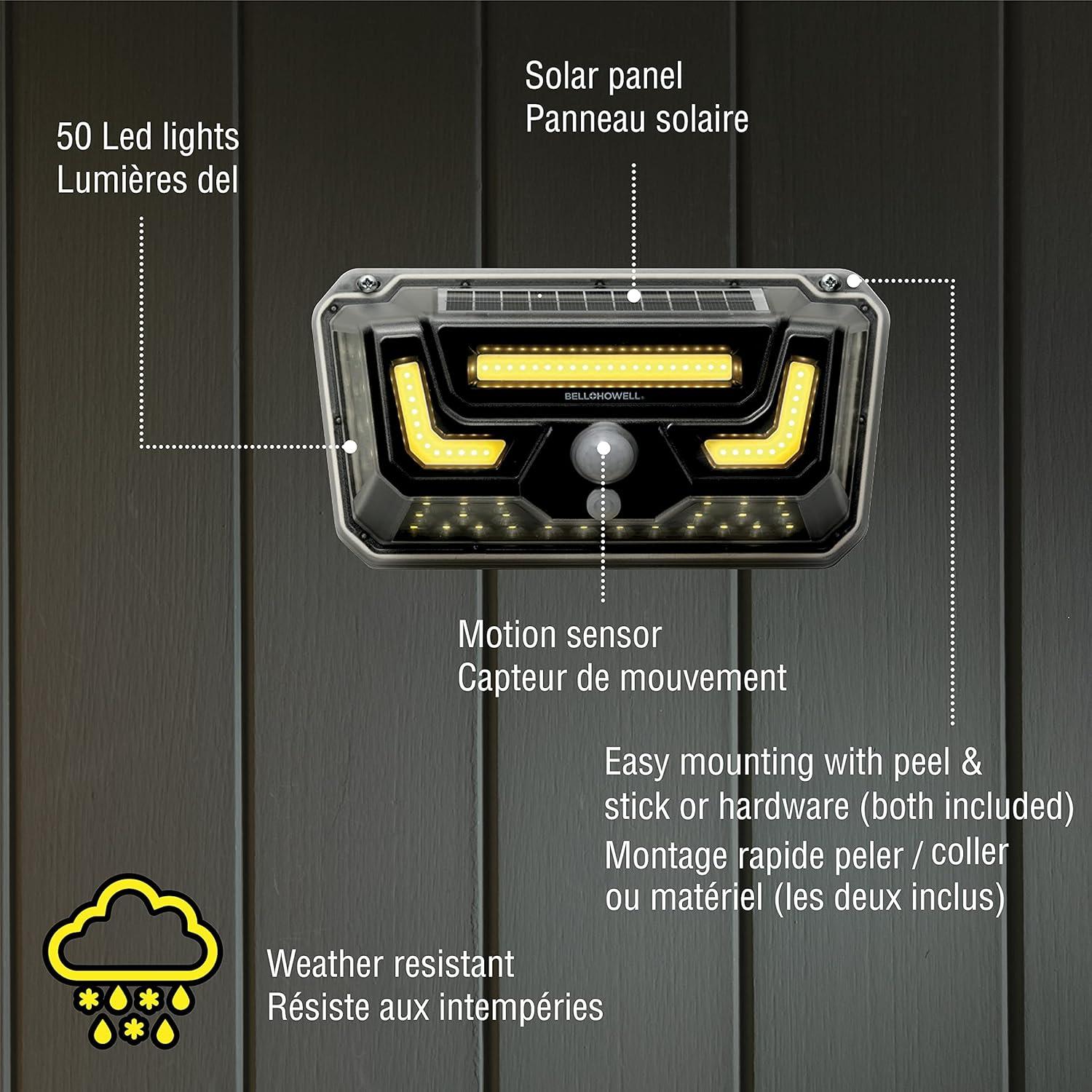 Luz Solar Bell+Howell Biónica 50 LED Sensor Movimiento