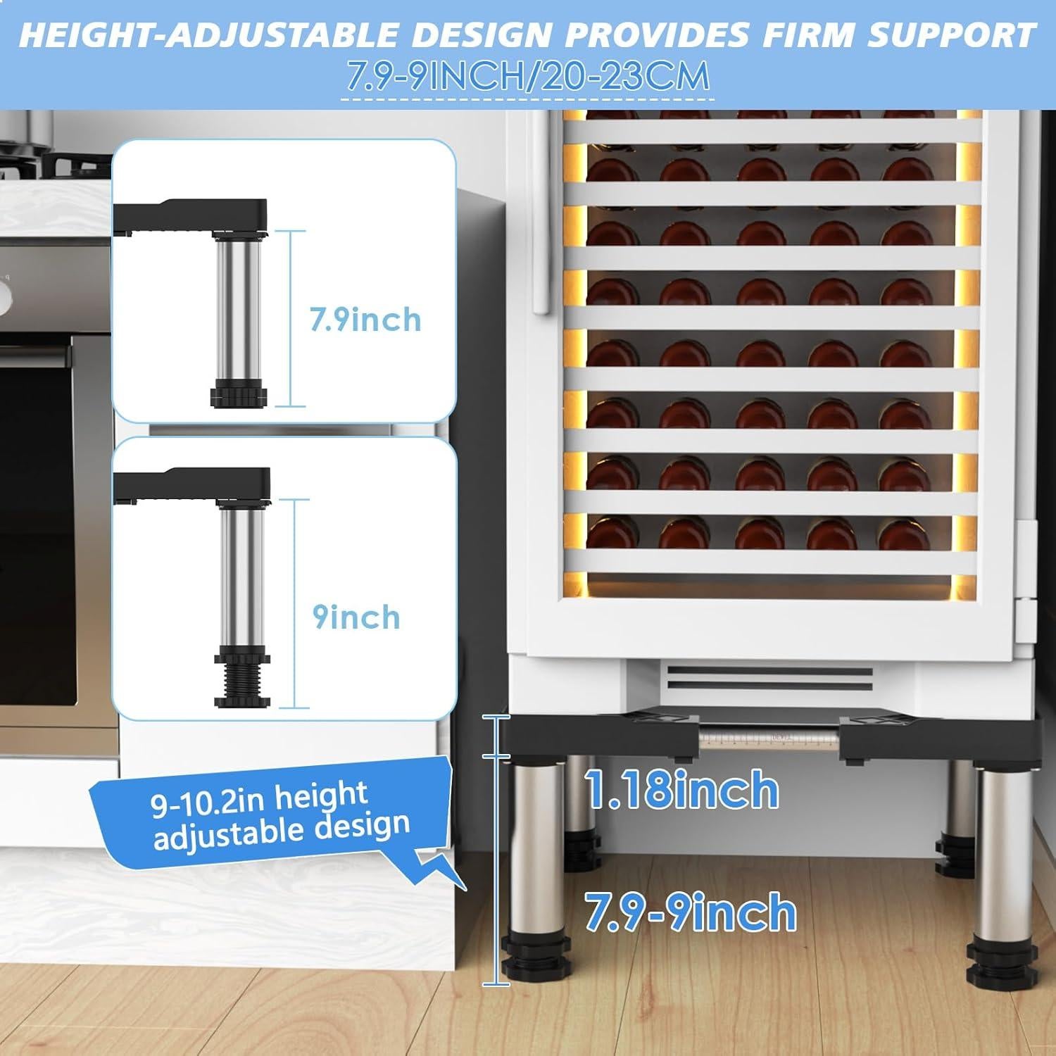 Soporte Ajustable para Mini Nevera GRPOCHE 20-23 cm Negro