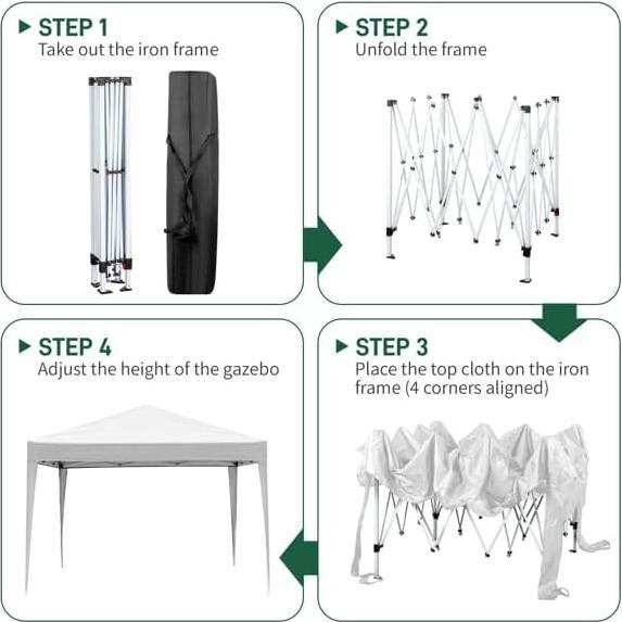 Carpa Plegable 3x3m Genérico Blanca Impermeable con Paredes