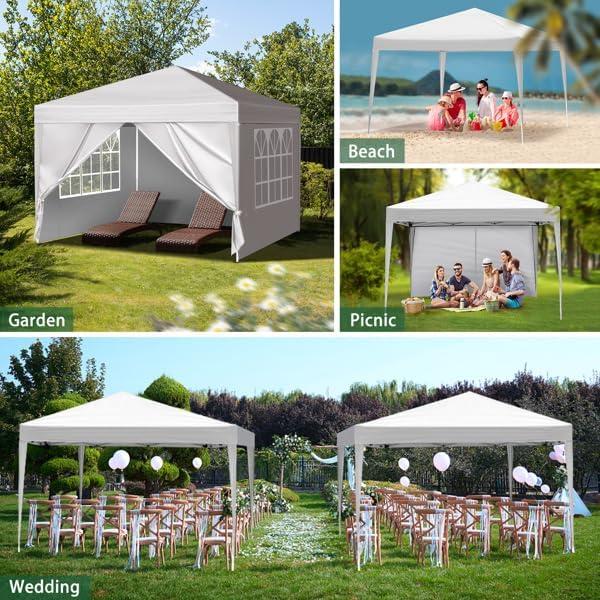 Carpa Plegable 3x3m Genérico Blanca Impermeable con Paredes
