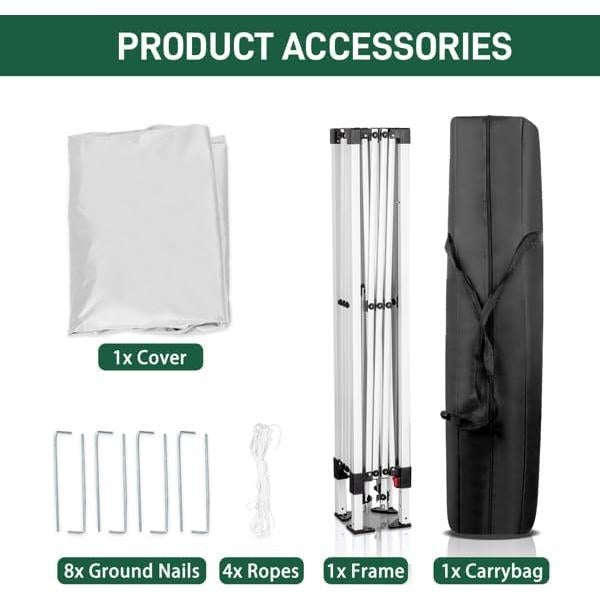 Carpa Plegable 3x3m Genérico Blanca Impermeable con Paredes