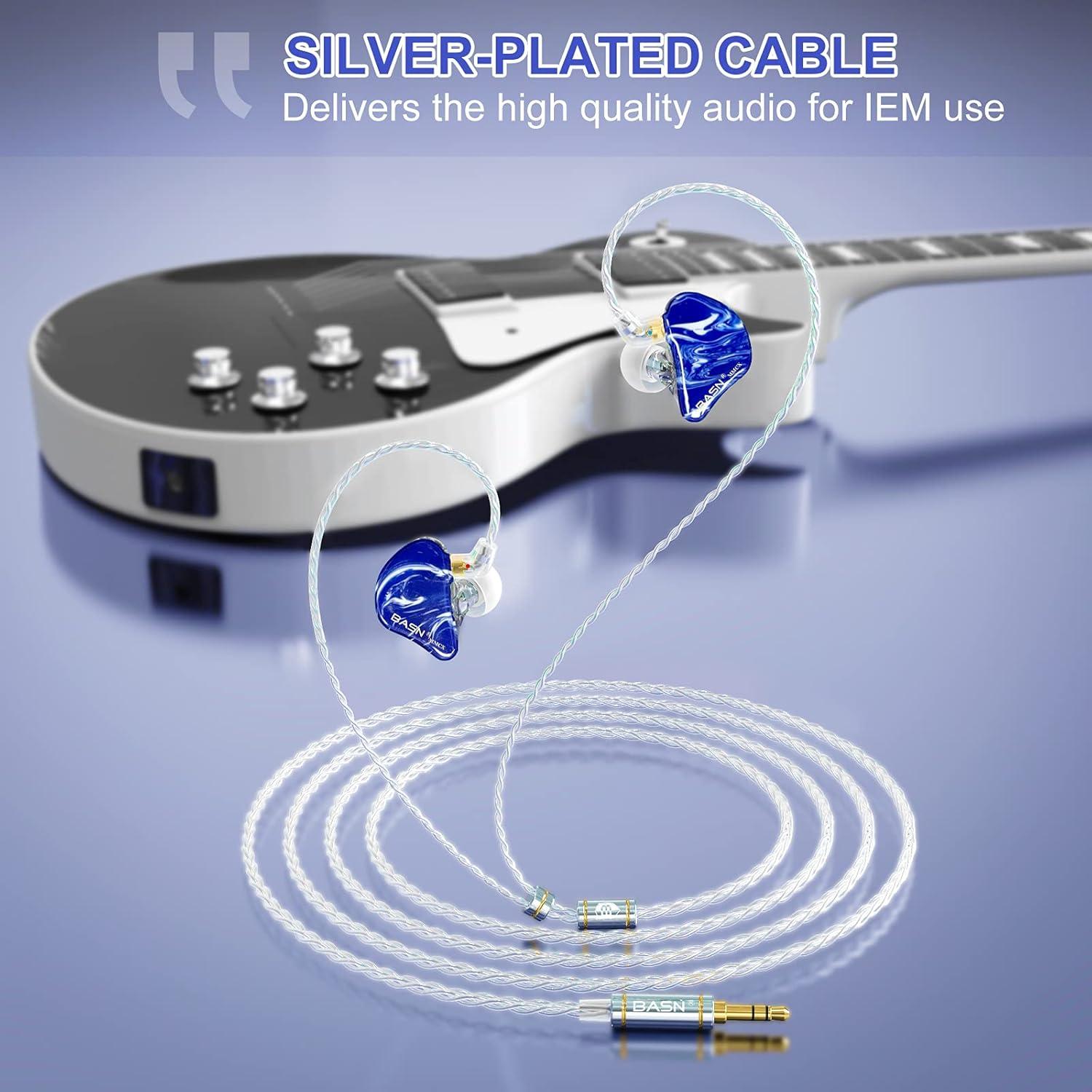 Auriculares In Ear BASN Bunique-Blue con 3 Controladores y 2 Cables