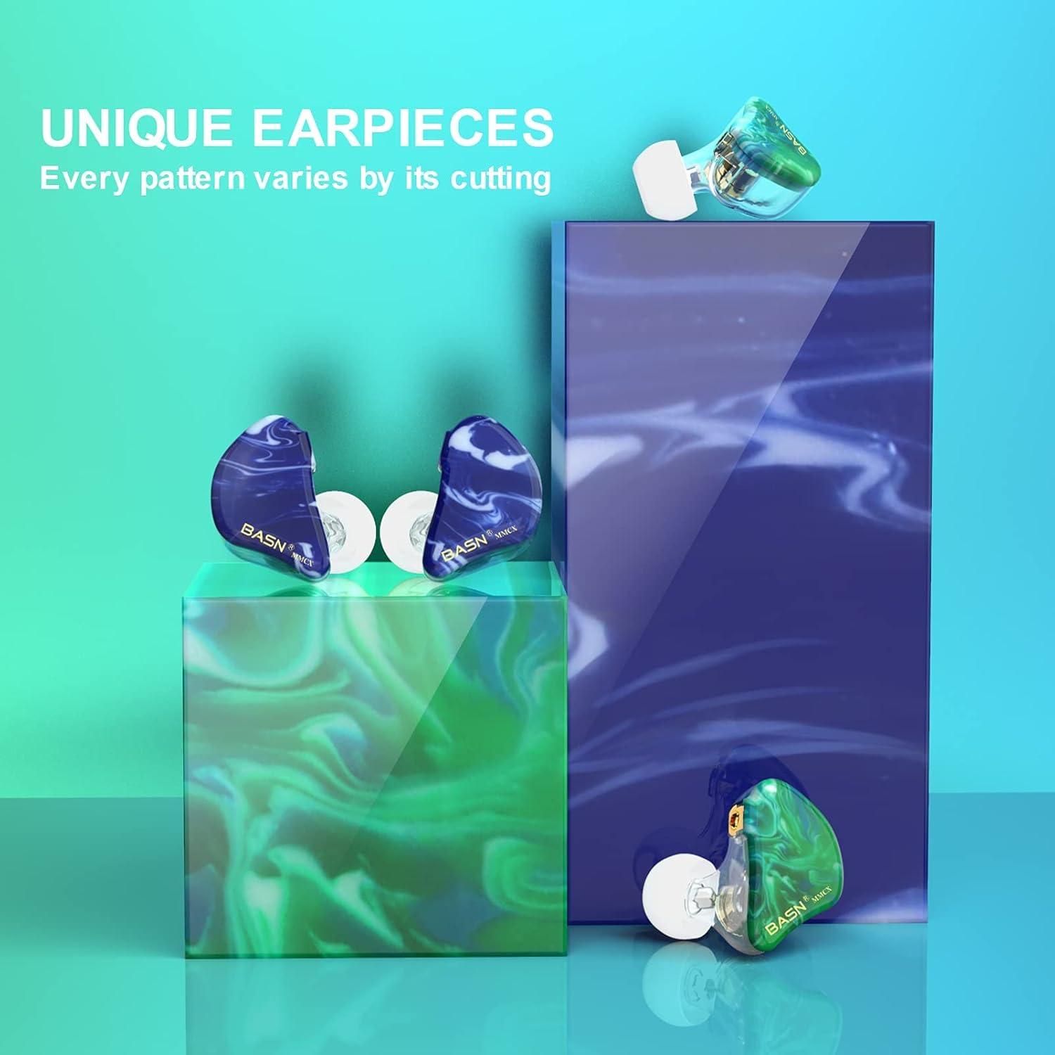 Auriculares In Ear BASN Bunique-Blue con 3 Controladores y 2 Cables