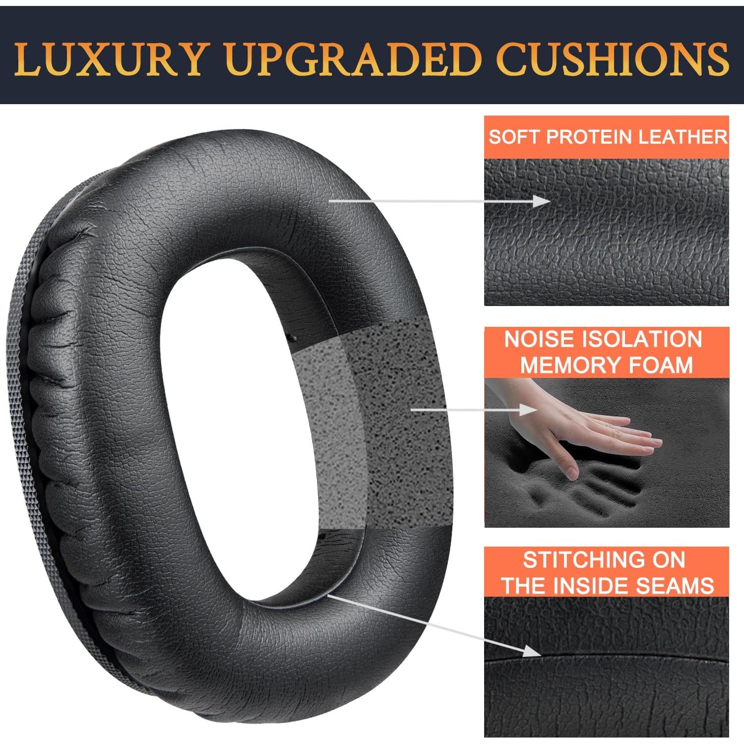 Almohadillas de Repuesto SOULWIT para Auriculares Marshall Monitor III - Negro