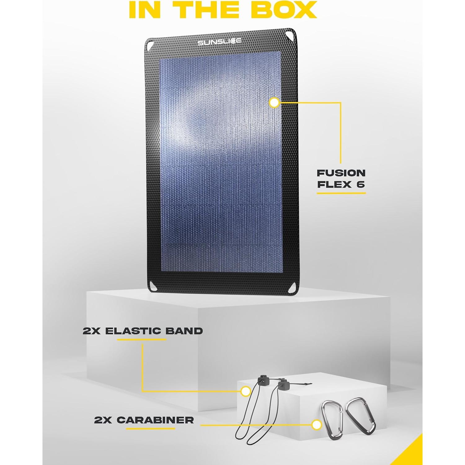 Cargador Solar Flexible Sunslice Fusion Flex 6W USB Negro