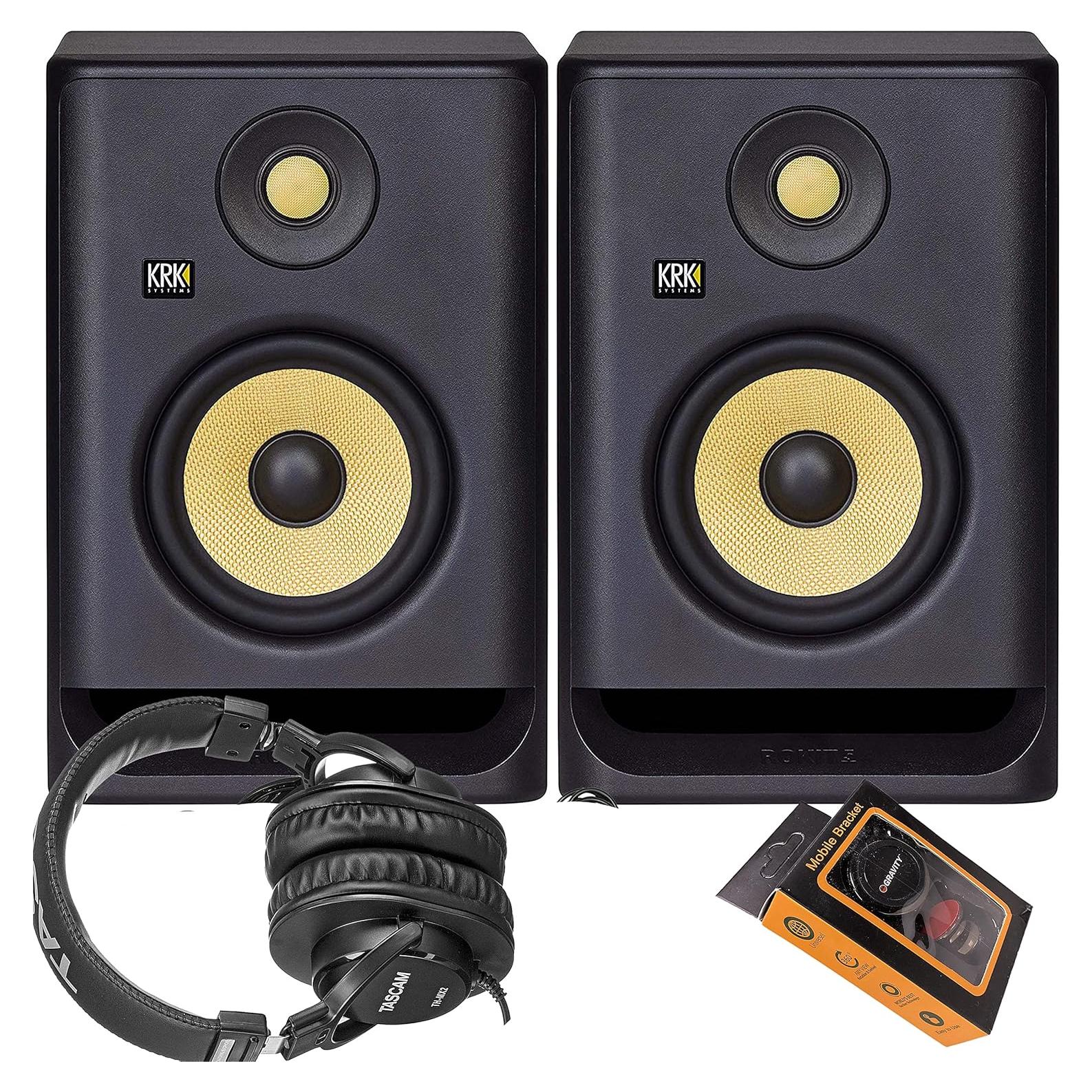 Monitores de Estudio KRK RP5 G4 + Auriculares TH-MX2 + Soporte
