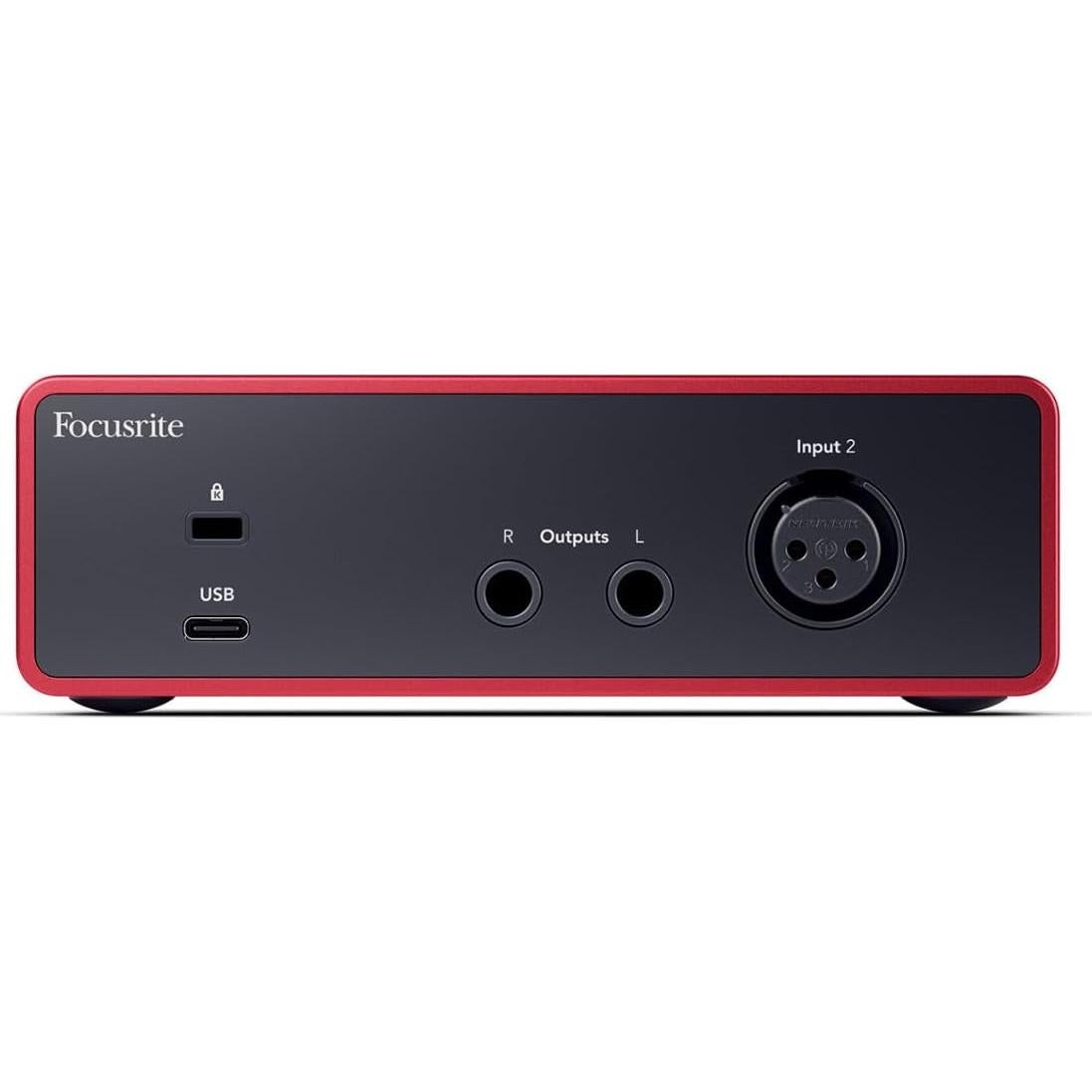 Interfaz de Audio USB Focusrite Scarlett Solo 4ta Gen + Auriculares + Cable XLR 7.62m